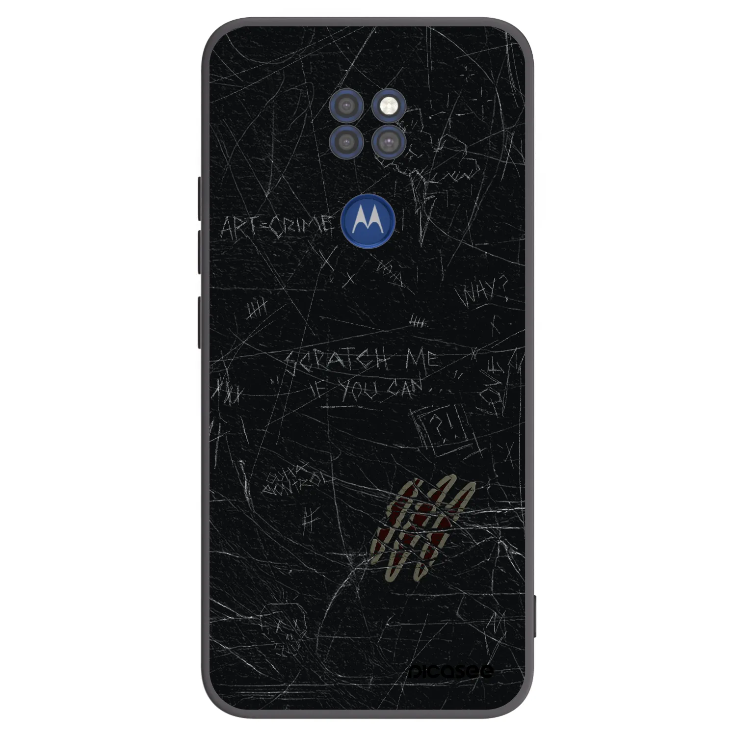 Picasee Μαύρη θήκη σιλικόνης για Motorola Moto G9 Play - SCRATCH