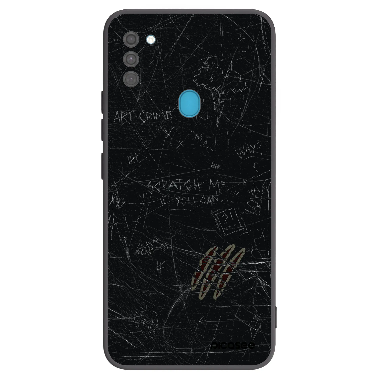 Picasee Μαύρη θήκη σιλικόνης για Samsung Galaxy M11 - SCRATCH