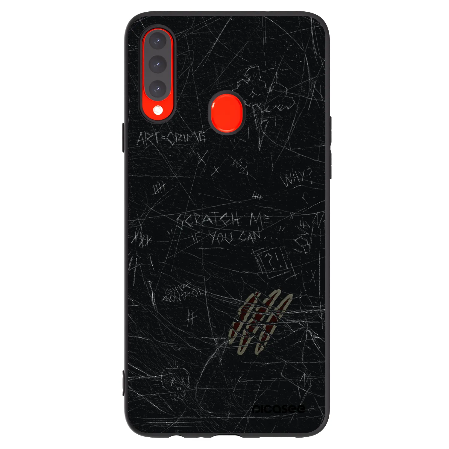 Picasee Μαύρη θήκη σιλικόνης για Samsung Galaxy A20s - SCRATCH