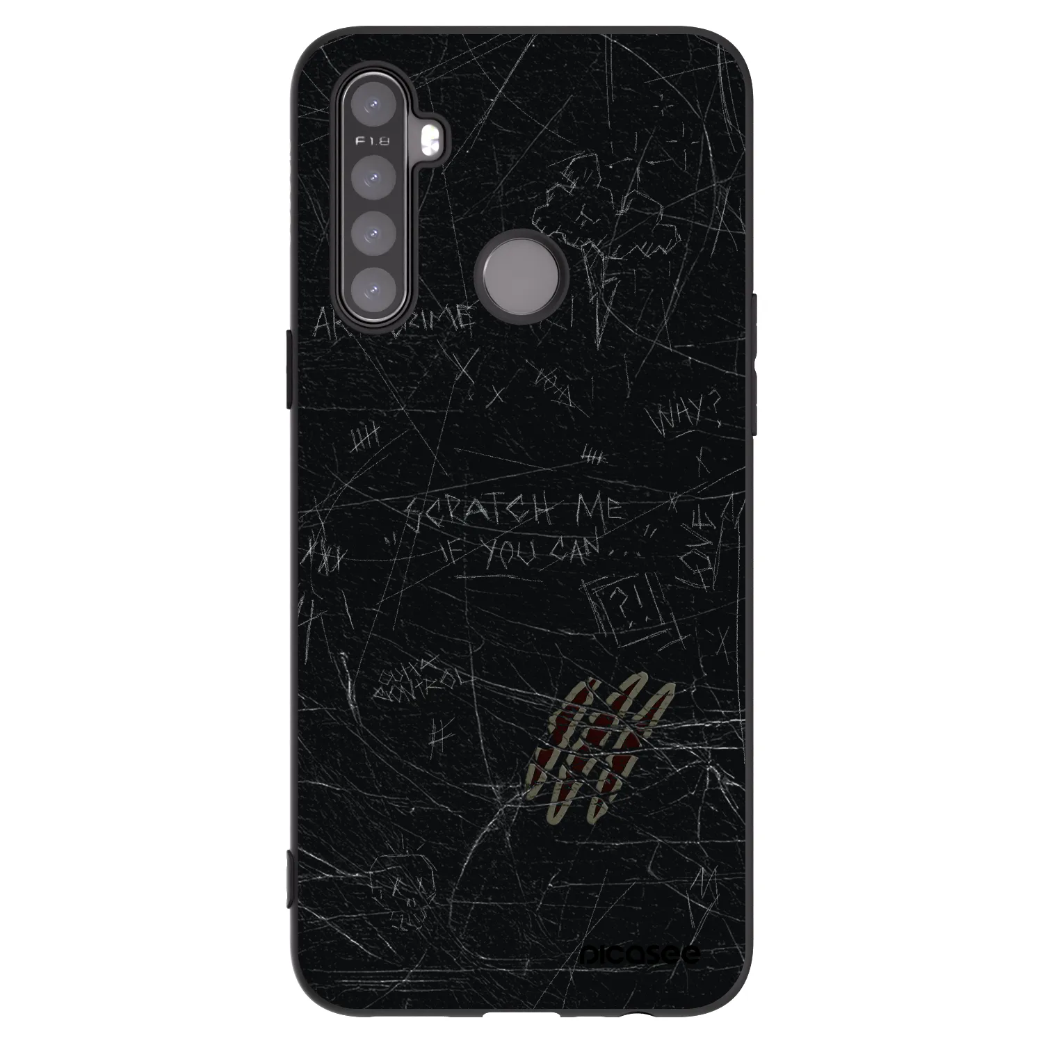 Picasee Μαύρη θήκη σιλικόνης για Realme 5 - SCRATCH