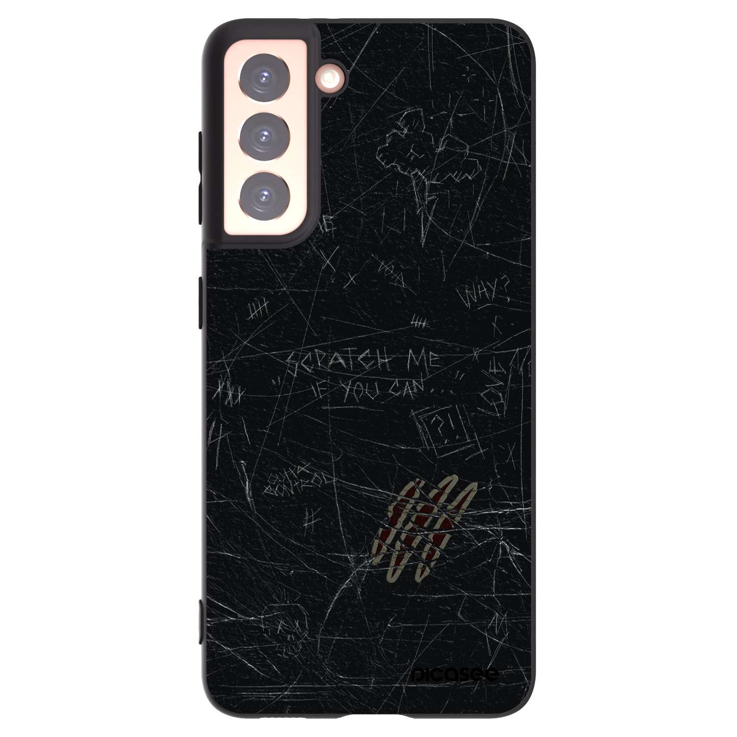 Picasee Μαύρη θήκη σιλικόνης για Samsung Galaxy S21 5G G991B - SCRATCH