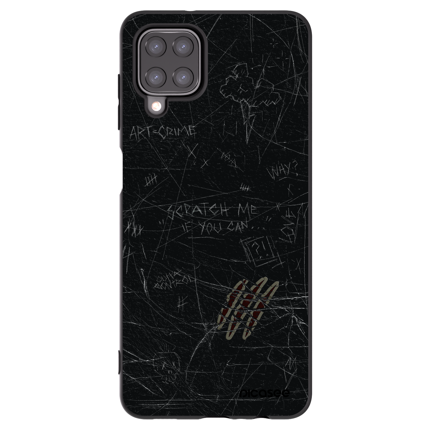 Picasee Μαύρη θήκη σιλικόνης για Samsung Galaxy A12 A125F - SCRATCH
