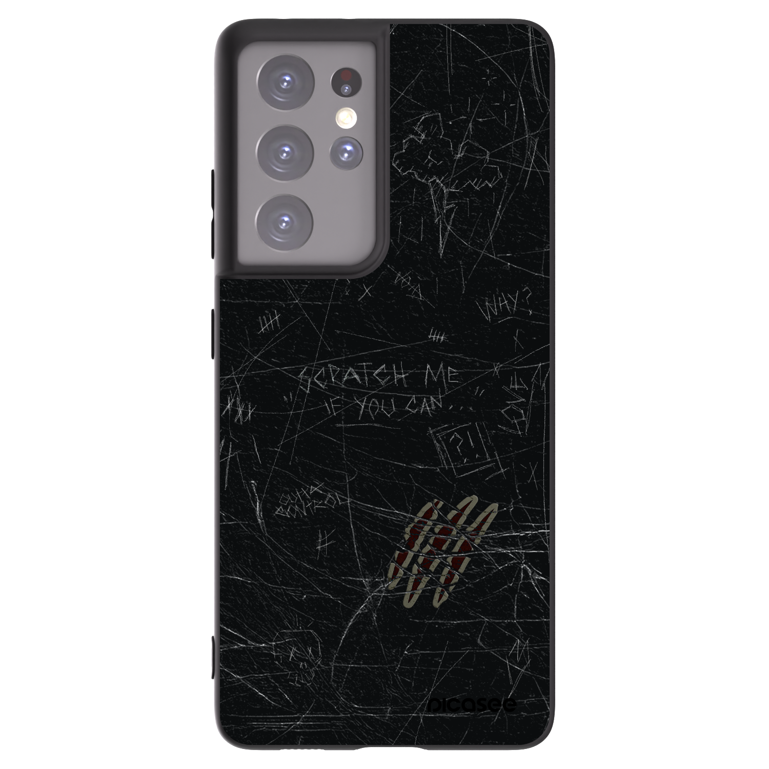 Picasee Μαύρη θήκη σιλικόνης για Samsung Galaxy S21 Ultra 5G G998B - SCRATCH