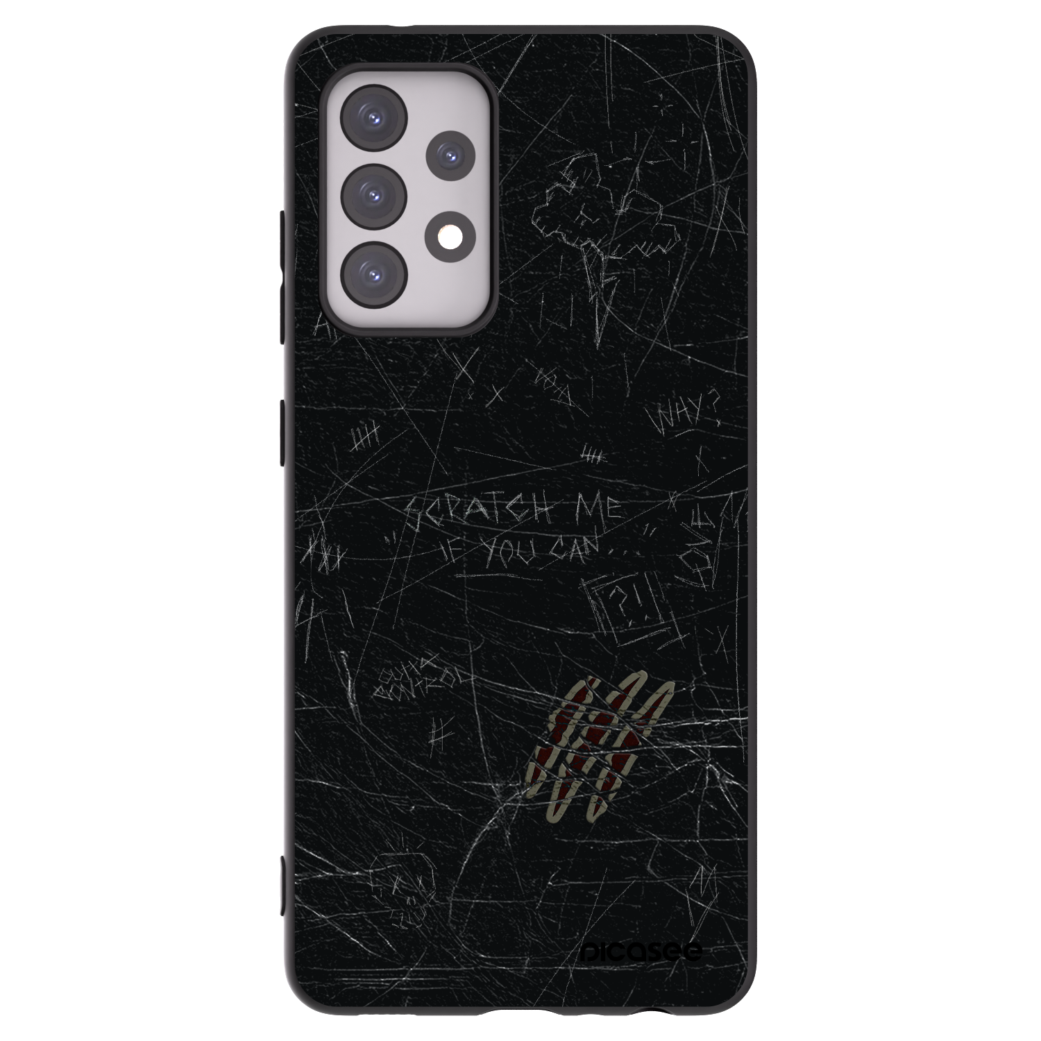 Picasee Μαύρη θήκη σιλικόνης για Samsung Galaxy A52 5G A525F - SCRATCH