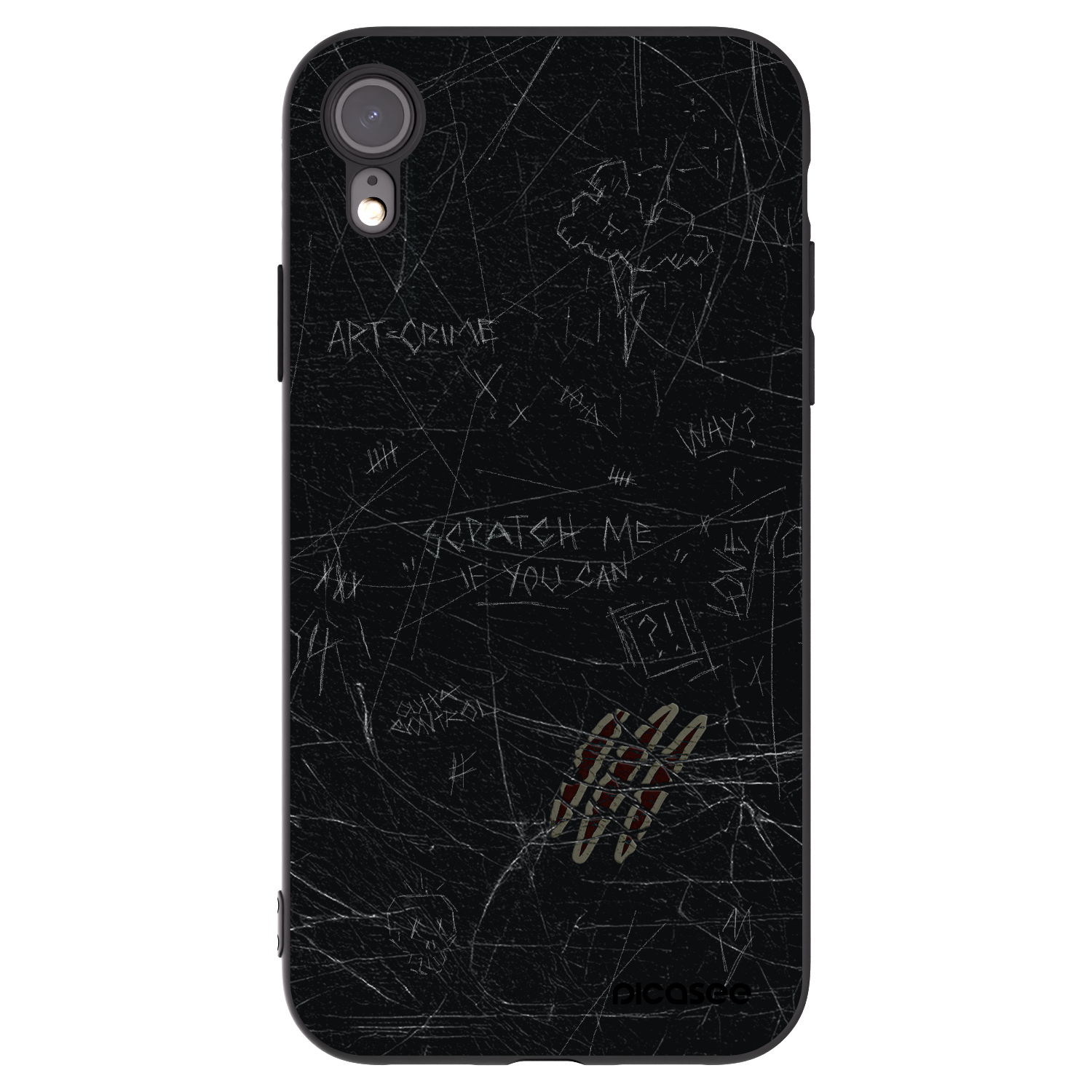 Picasee Μαύρη θήκη σιλικόνης για Apple iPhone XR - SCRATCH