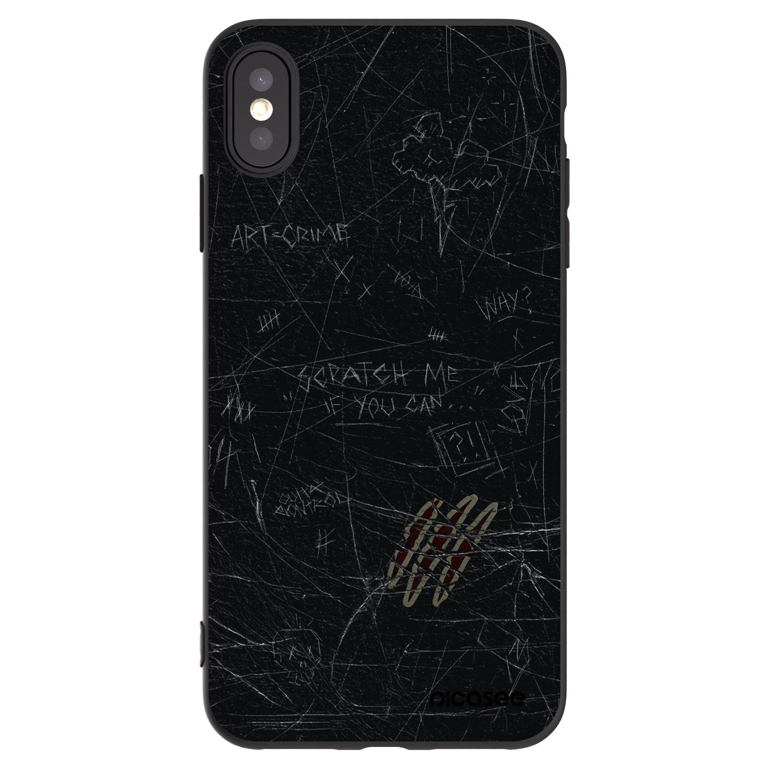 Picasee Μαύρη θήκη σιλικόνης για Apple iPhone XS Max - SCRATCH