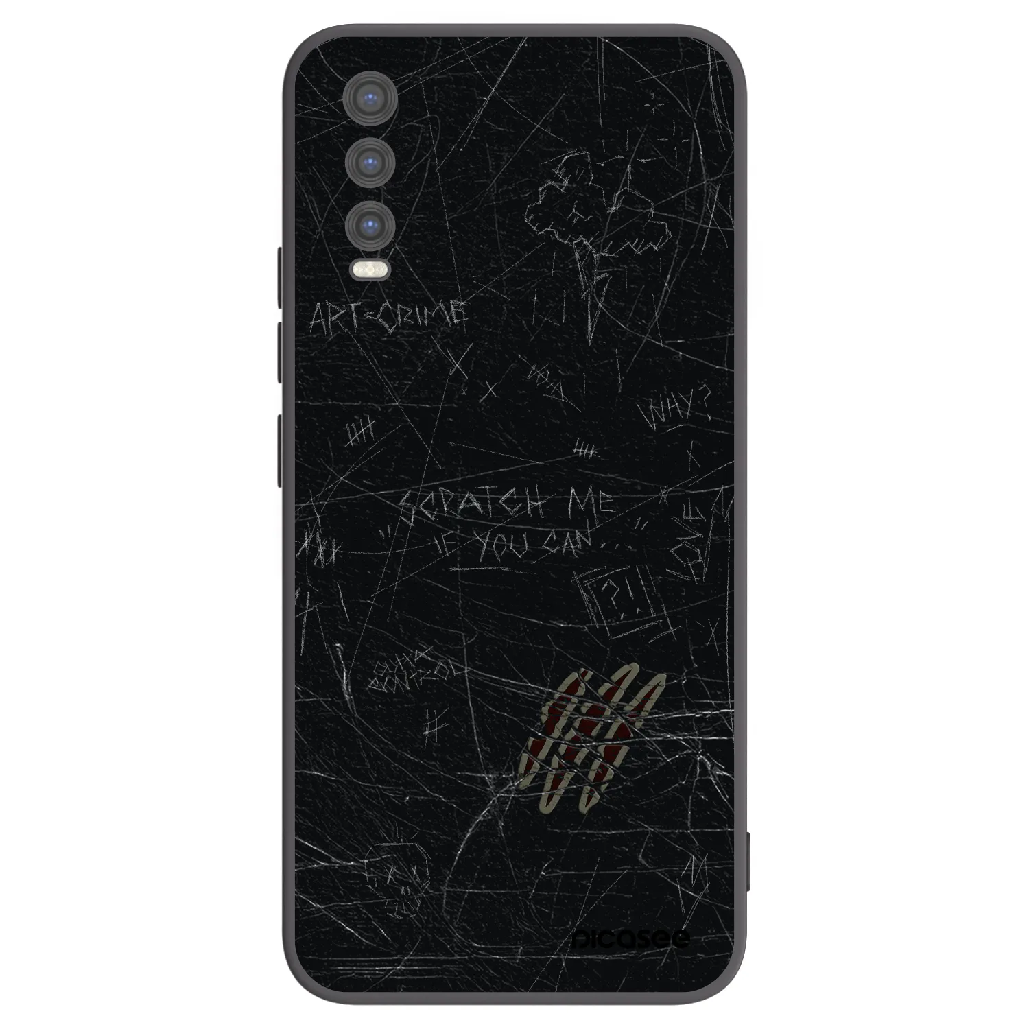 Picasee Μαύρη θήκη σιλικόνης για Vivo Y20s - SCRATCH