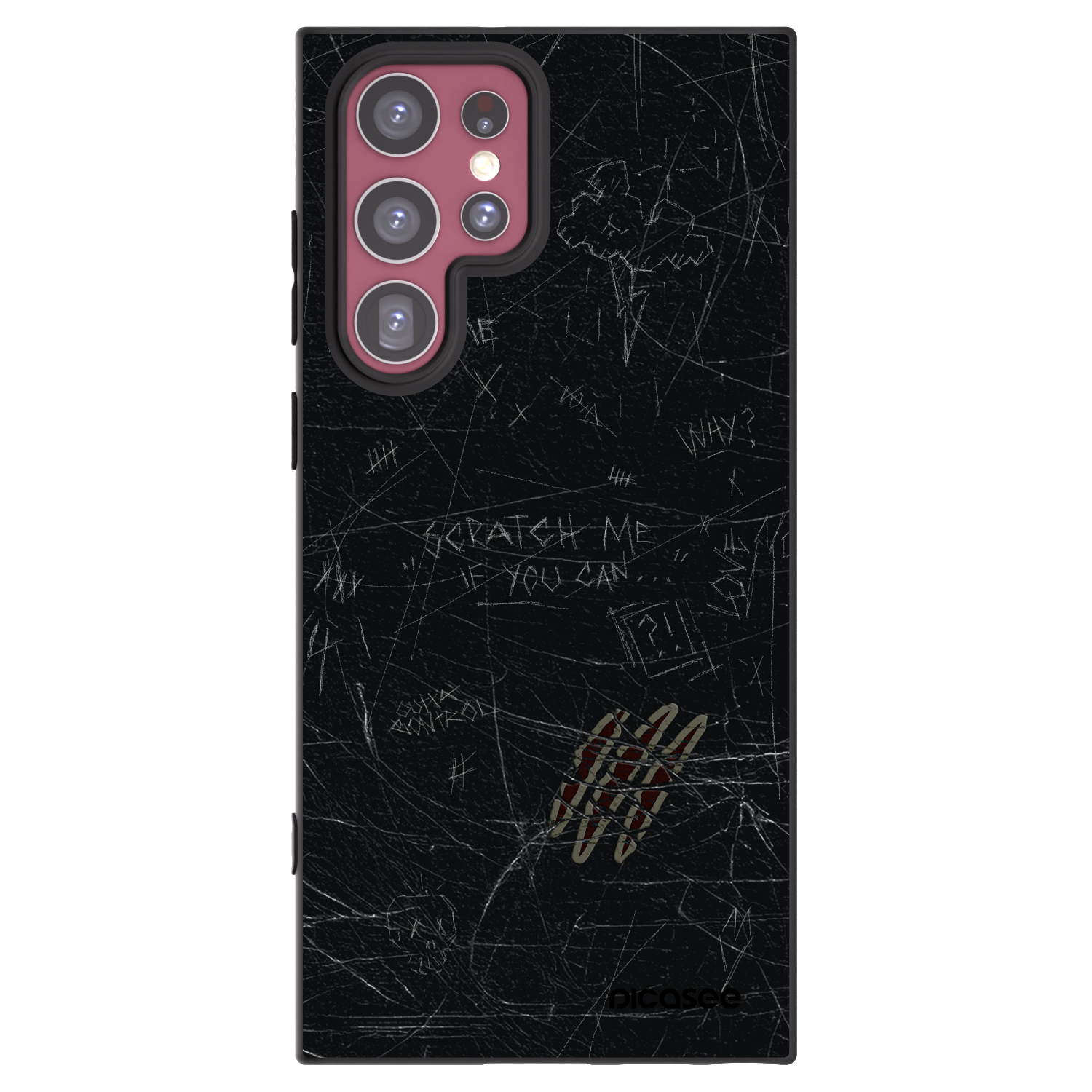 Picasee Μαύρη θήκη σιλικόνης για Samsung Galaxy S22 Ultra 5G - SCRATCH