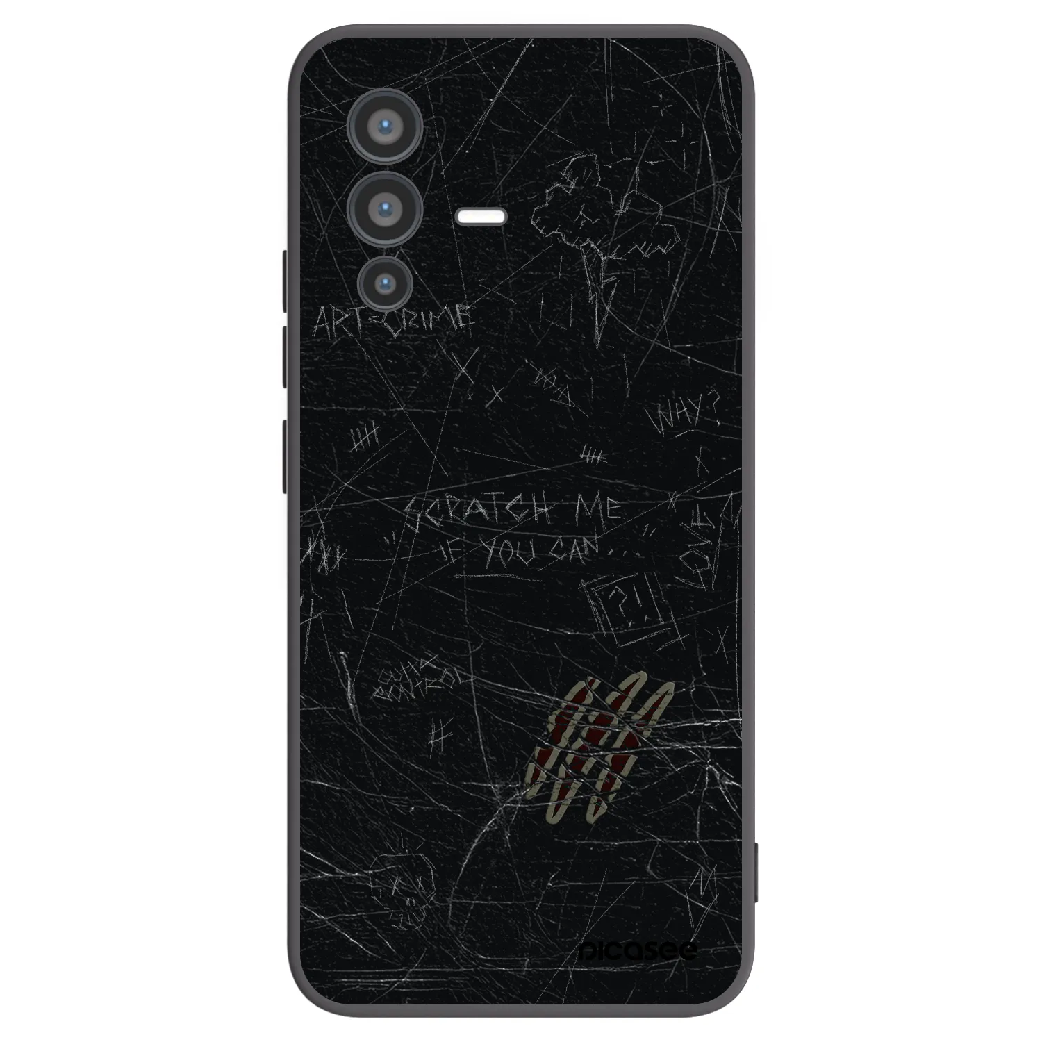 Picasee Μαύρη θήκη σιλικόνης για Vivo V23 5G - SCRATCH