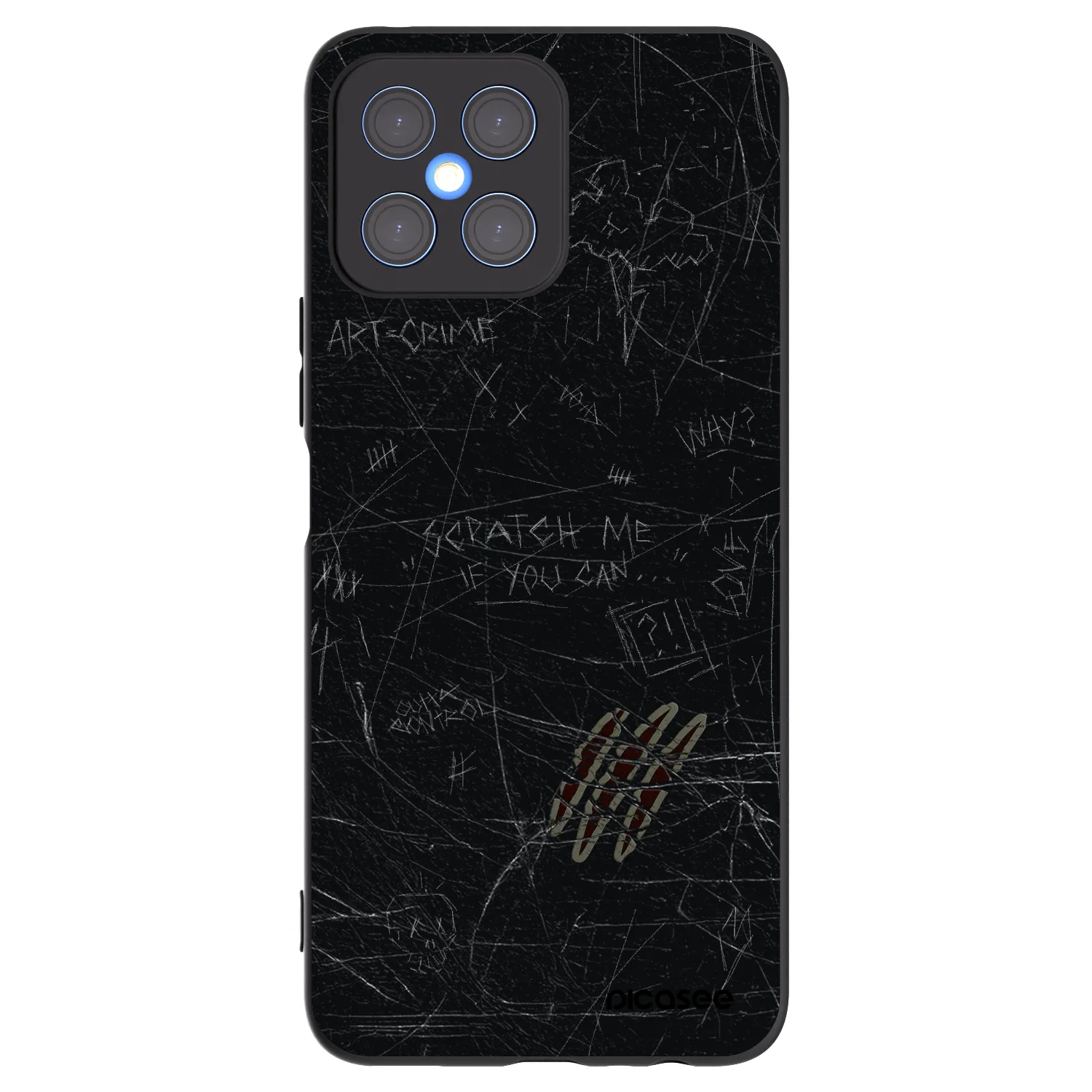 Picasee Μαύρη θήκη σιλικόνης για Honor X8 4G - SCRATCH
