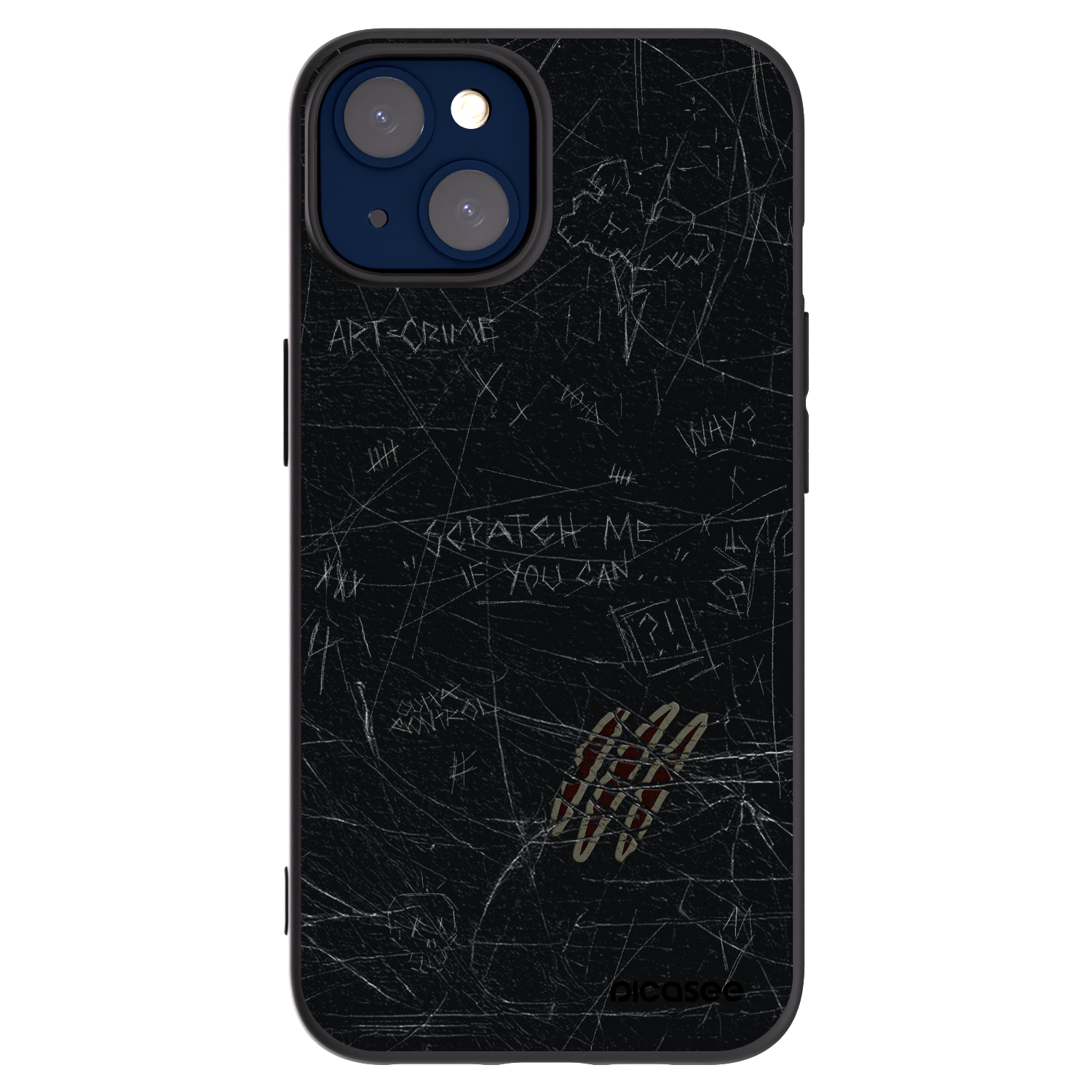 Picasee Μαύρη θήκη σιλικόνης για Apple iPhone 14 - SCRATCH