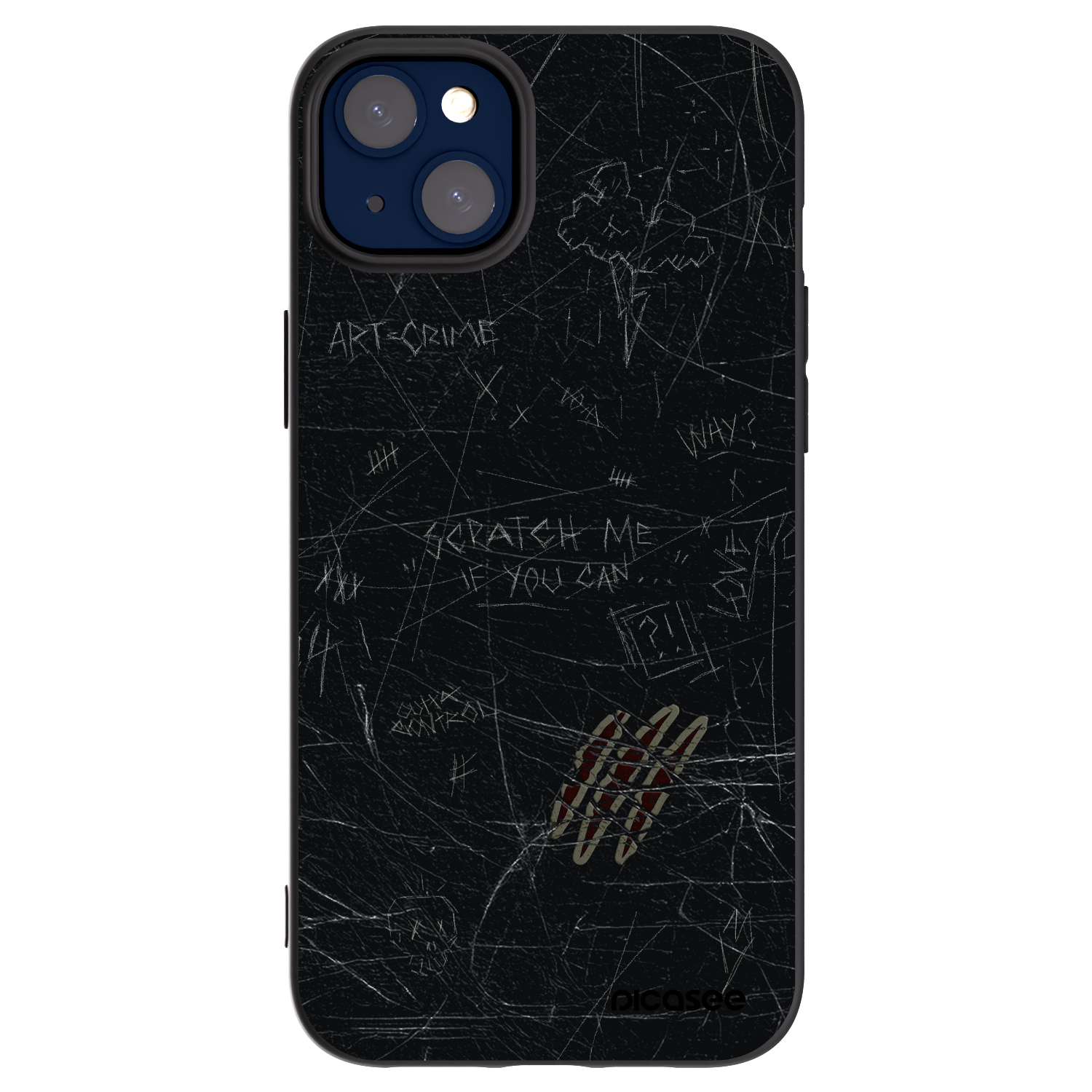 Picasee Μαύρη θήκη σιλικόνης για Apple iPhone 14 Plus - SCRATCH