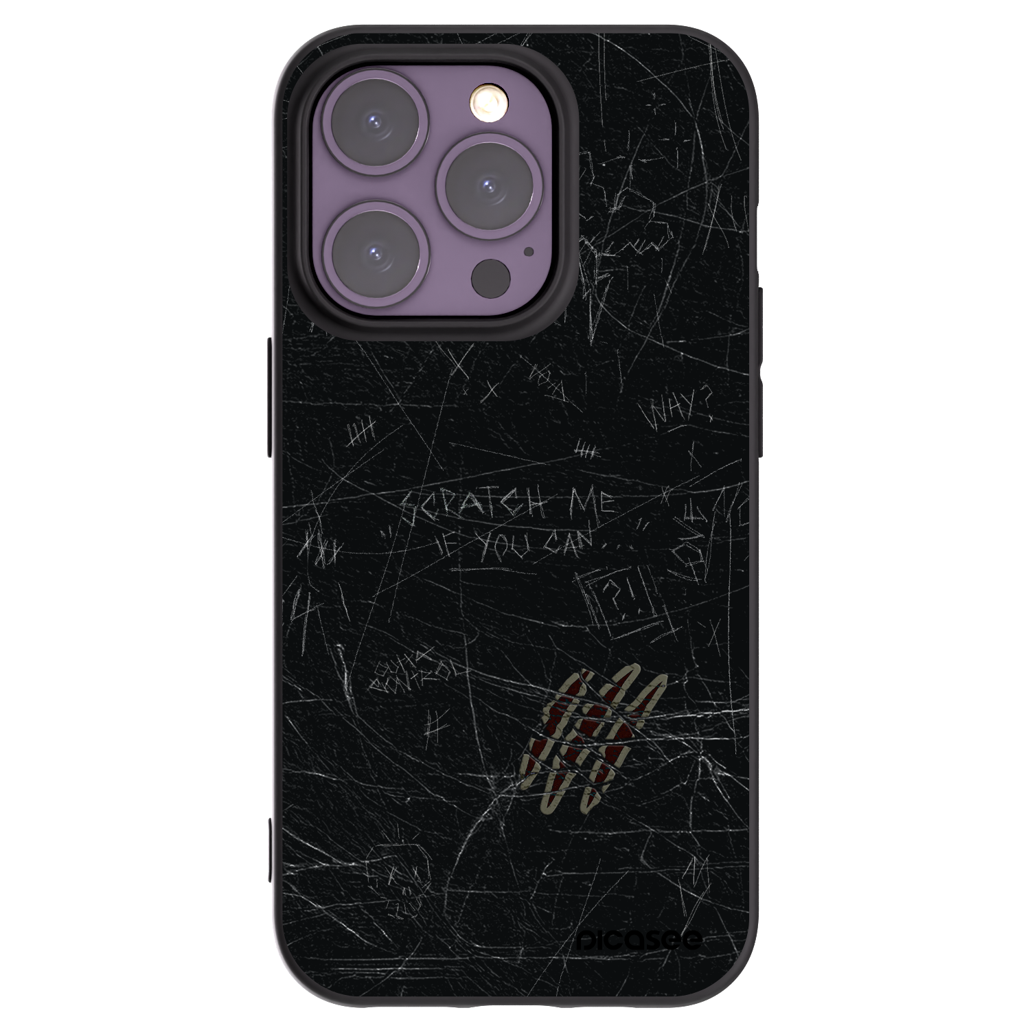 Picasee Μαύρη θήκη σιλικόνης για Apple iPhone 14 Pro - SCRATCH