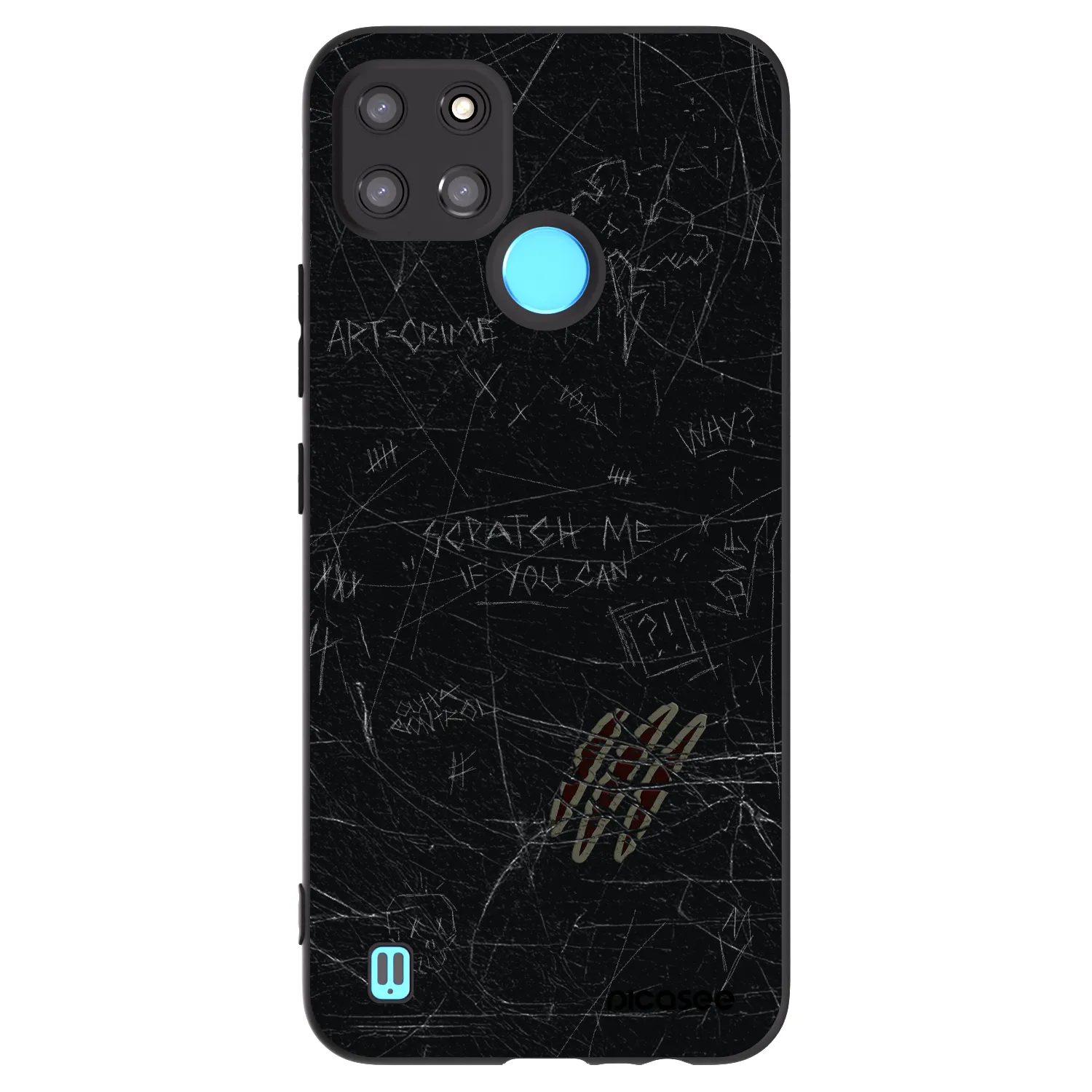 Picasee Μαύρη θήκη σιλικόνης για Realme C21Y - SCRATCH