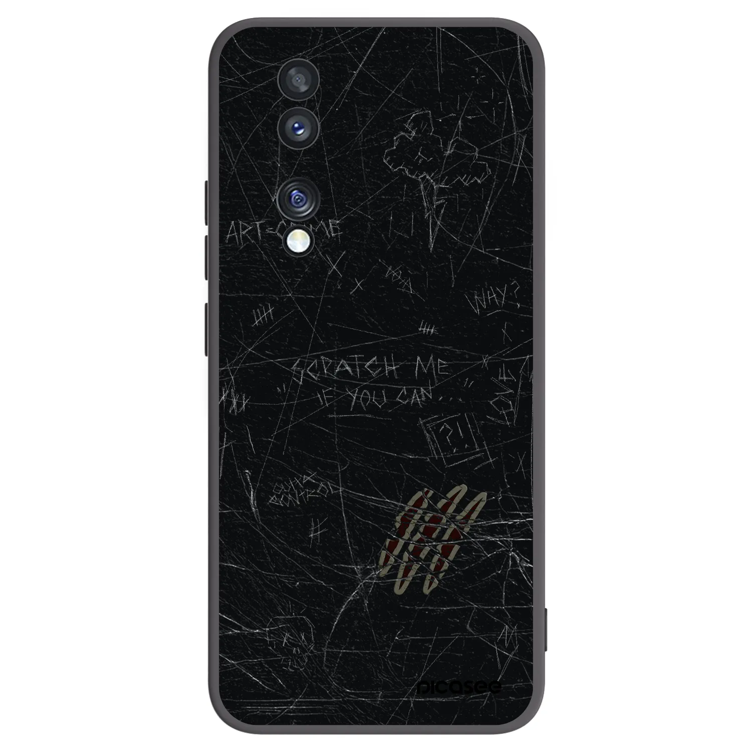 Picasee Μαύρη θήκη σιλικόνης για Honor 70 - SCRATCH