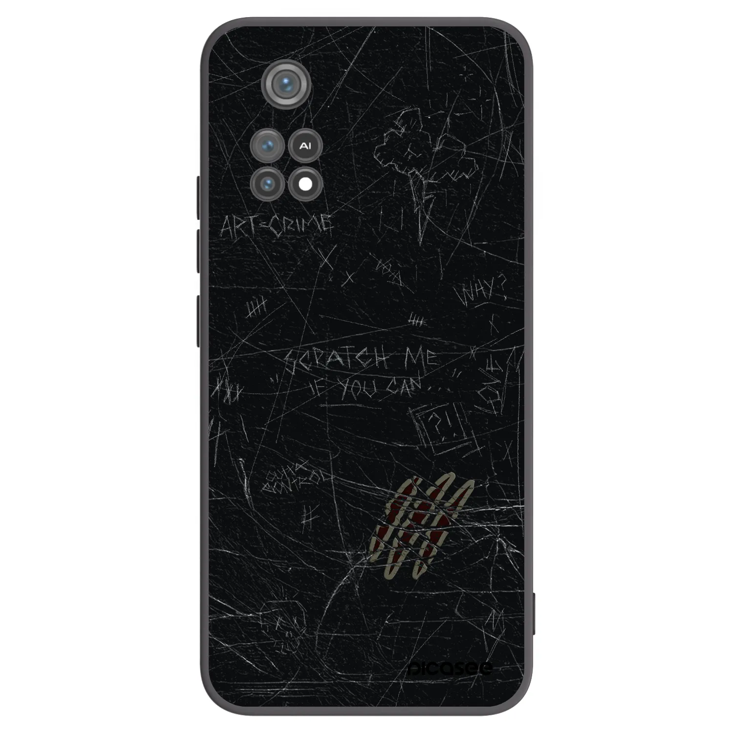 Picasee Μαύρη θήκη σιλικόνης για Xiaomi Poco M4 Pro - SCRATCH