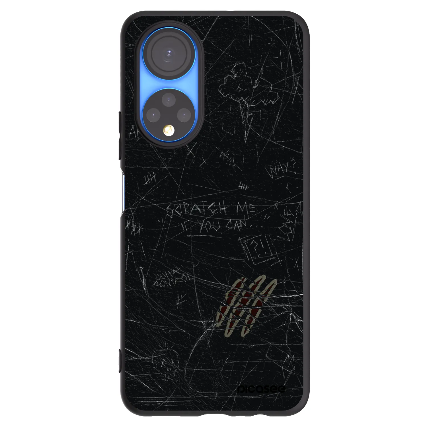 Picasee Μαύρη θήκη σιλικόνης για Honor X7 - SCRATCH