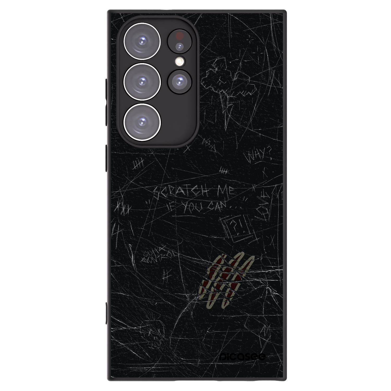 Picasee Μαύρη θήκη σιλικόνης για Samsung Galaxy S23 Ultra 5G - SCRATCH