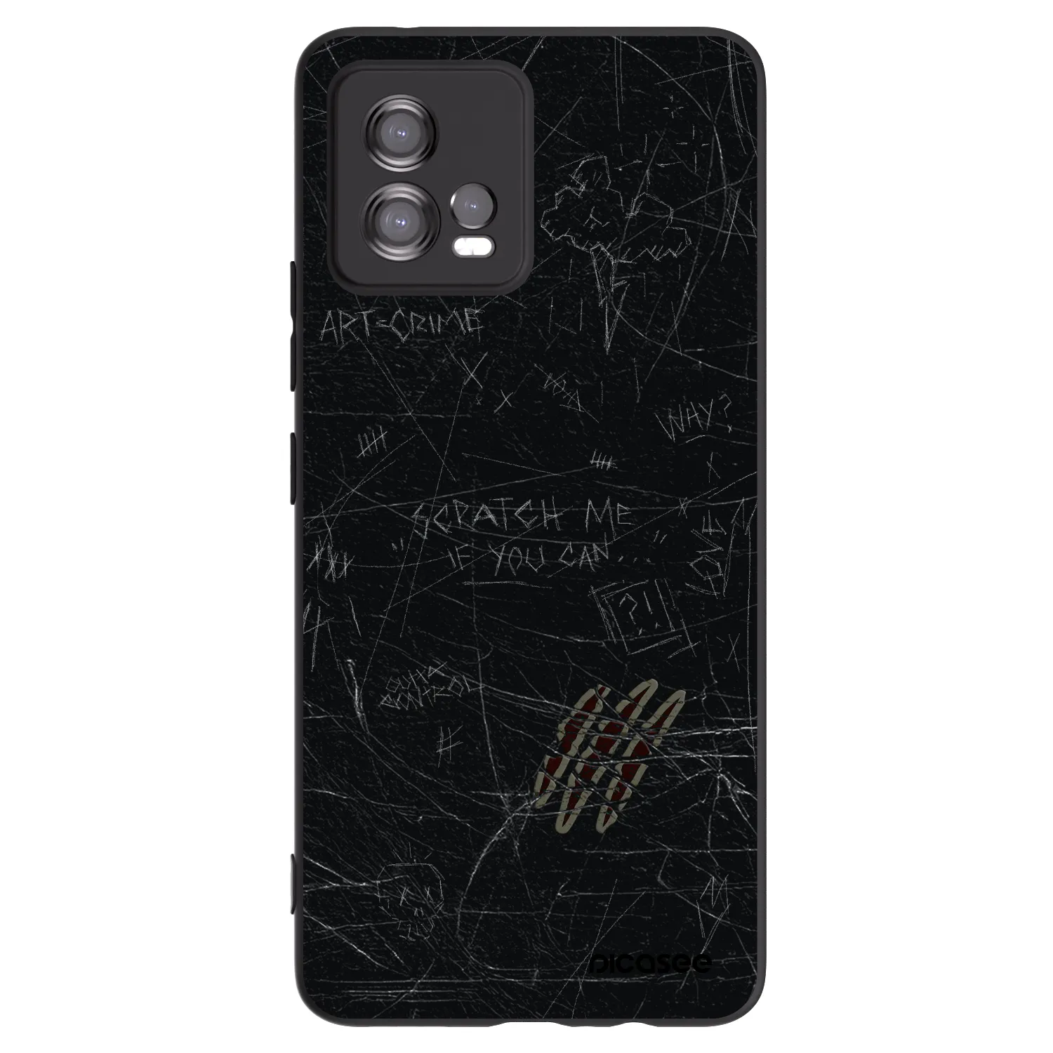 Picasee Μαύρη θήκη σιλικόνης για Motorola Moto G72 - SCRATCH