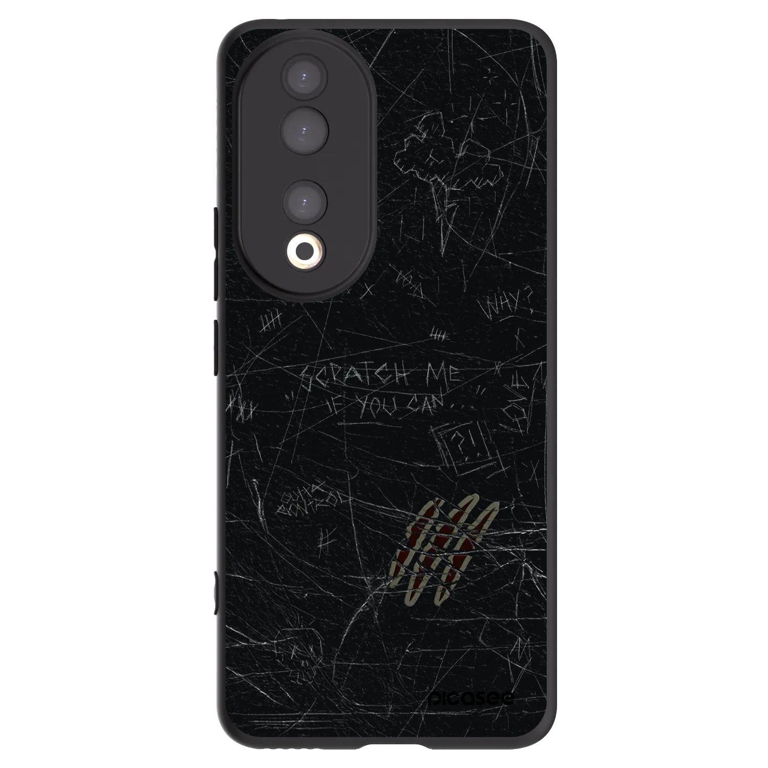 Picasee Μαύρη θήκη σιλικόνης για Honor 90 5G - SCRATCH