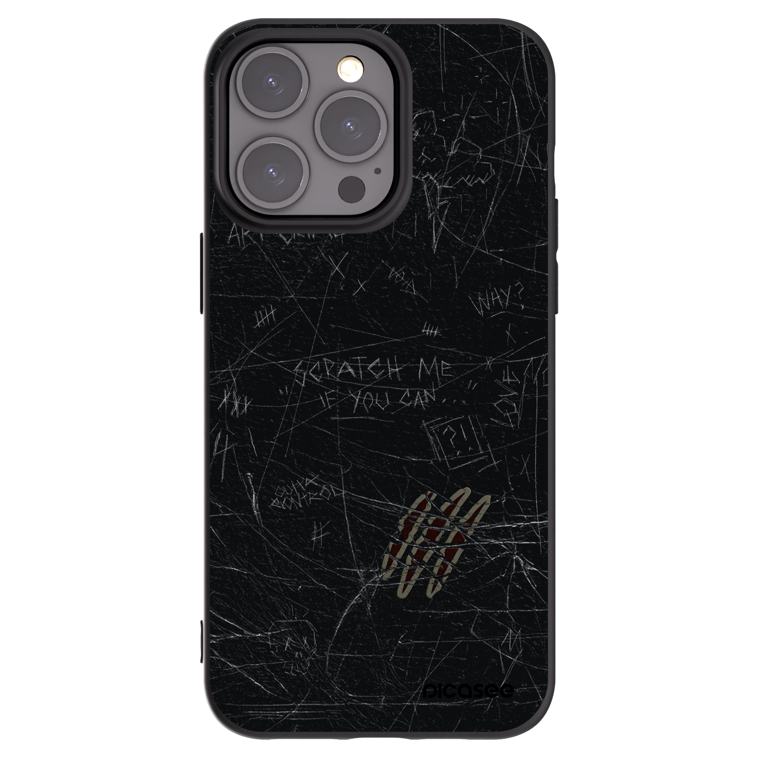 Picasee Μαύρη θήκη σιλικόνης για Apple iPhone 15 Pro Max - SCRATCH