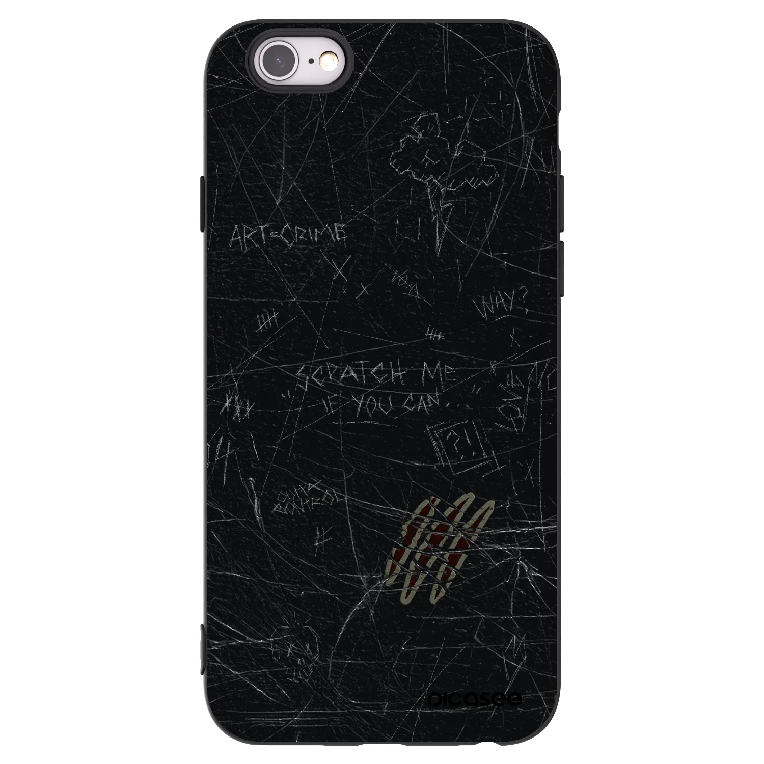 Picasee Μαύρη θήκη σιλικόνης για Apple iPhone 6/6S - SCRATCH