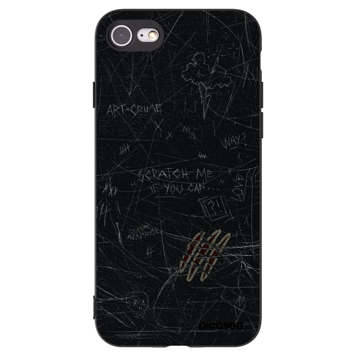 Picasee Μαύρη θήκη σιλικόνης για Apple iPhone 7 - SCRATCH