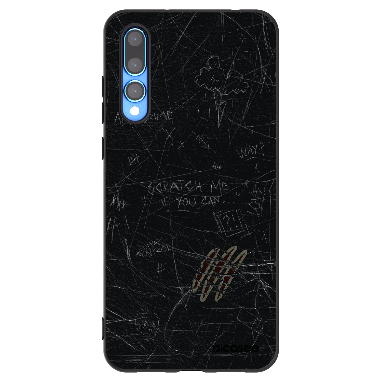 Picasee Μαύρη θήκη σιλικόνης για Huawei P20 Pro - SCRATCH
