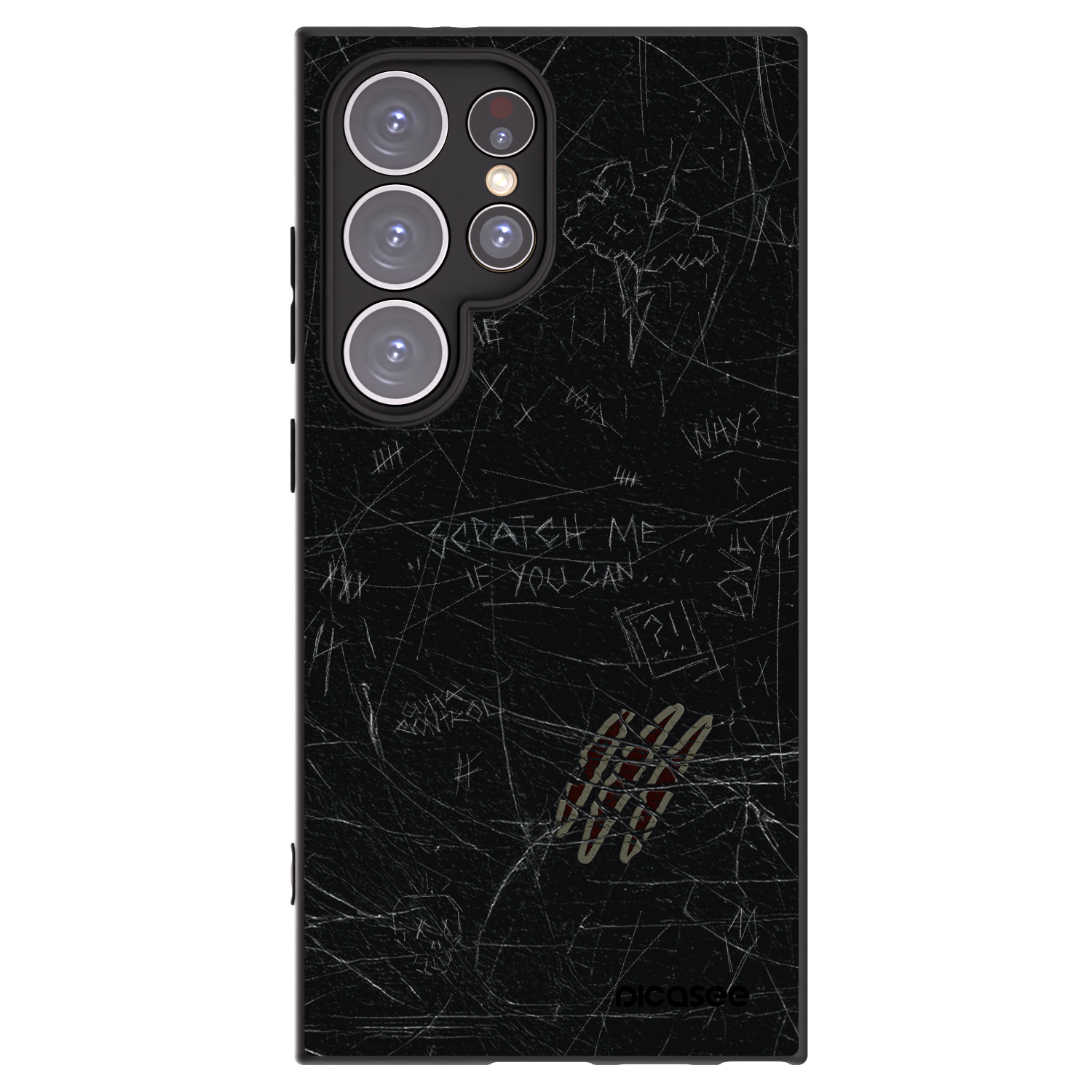Picasee Μαύρη θήκη σιλικόνης για Samsung Galaxy S24 Ultra S928B 5G - SCRATCH