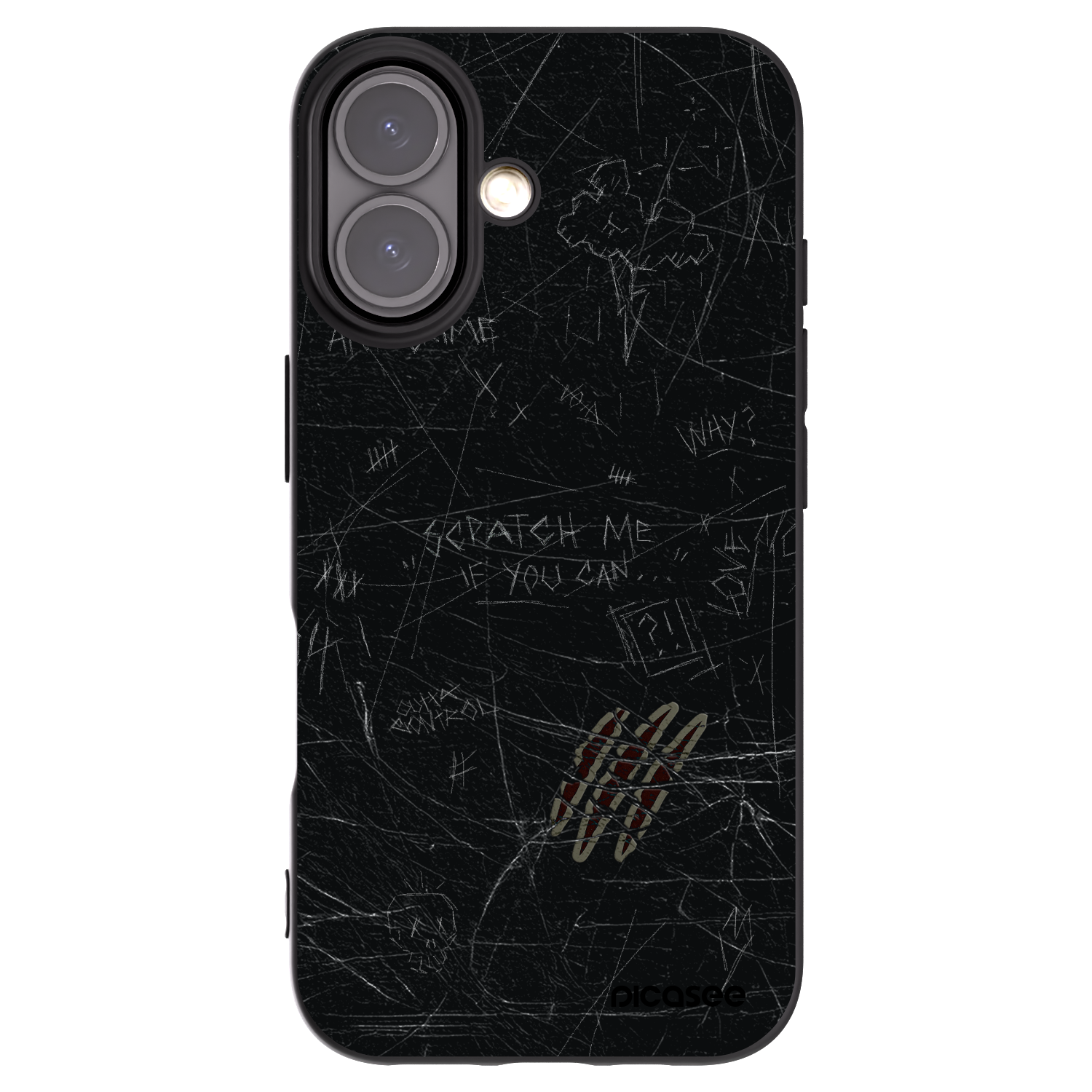 Picasee Μαύρη θήκη σιλικόνης για Apple iPhone 16 - SCRATCH