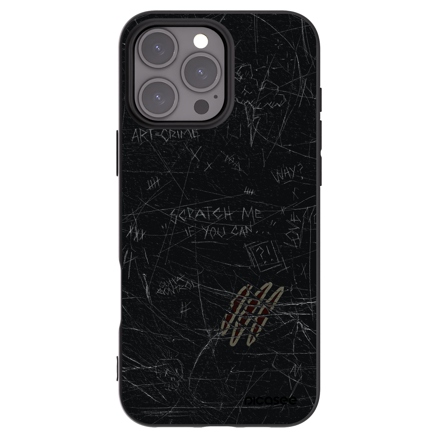 Picasee Μαύρη θήκη σιλικόνης για Apple iPhone 16 Pro Max - SCRATCH