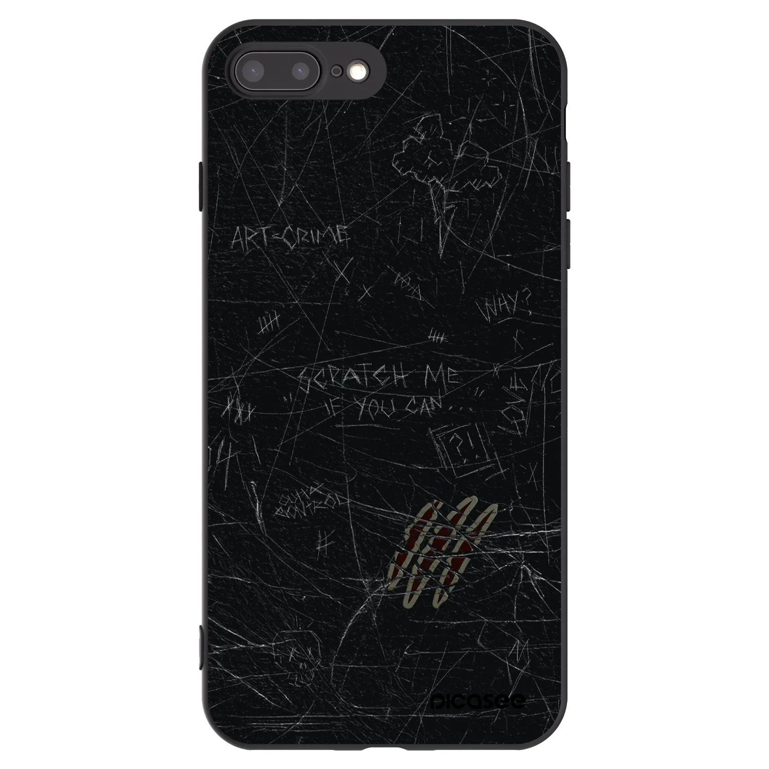 Picasee Μαύρη θήκη σιλικόνης για Apple iPhone 8 Plus - SCRATCH