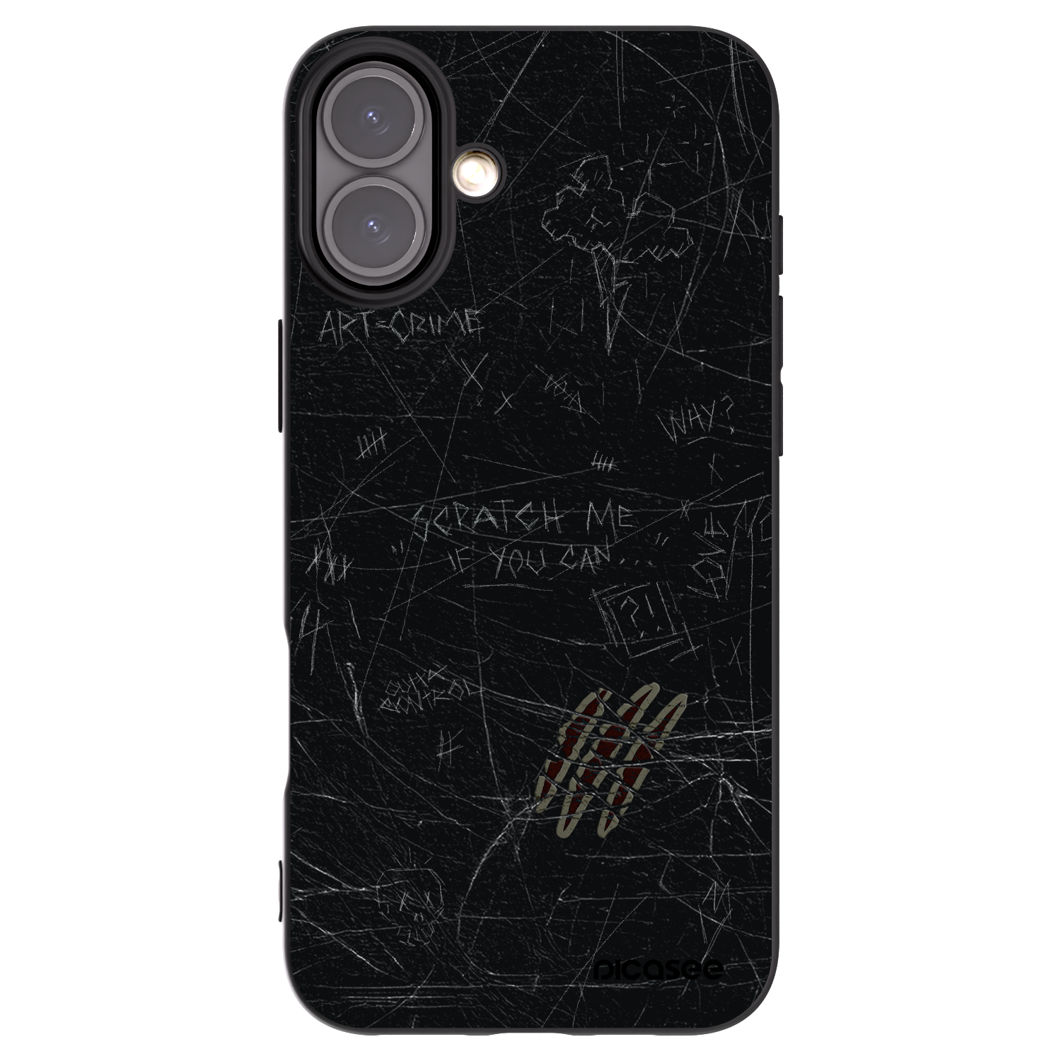Picasee Μαύρη θήκη σιλικόνης για Apple iPhone 16 Plus - SCRATCH