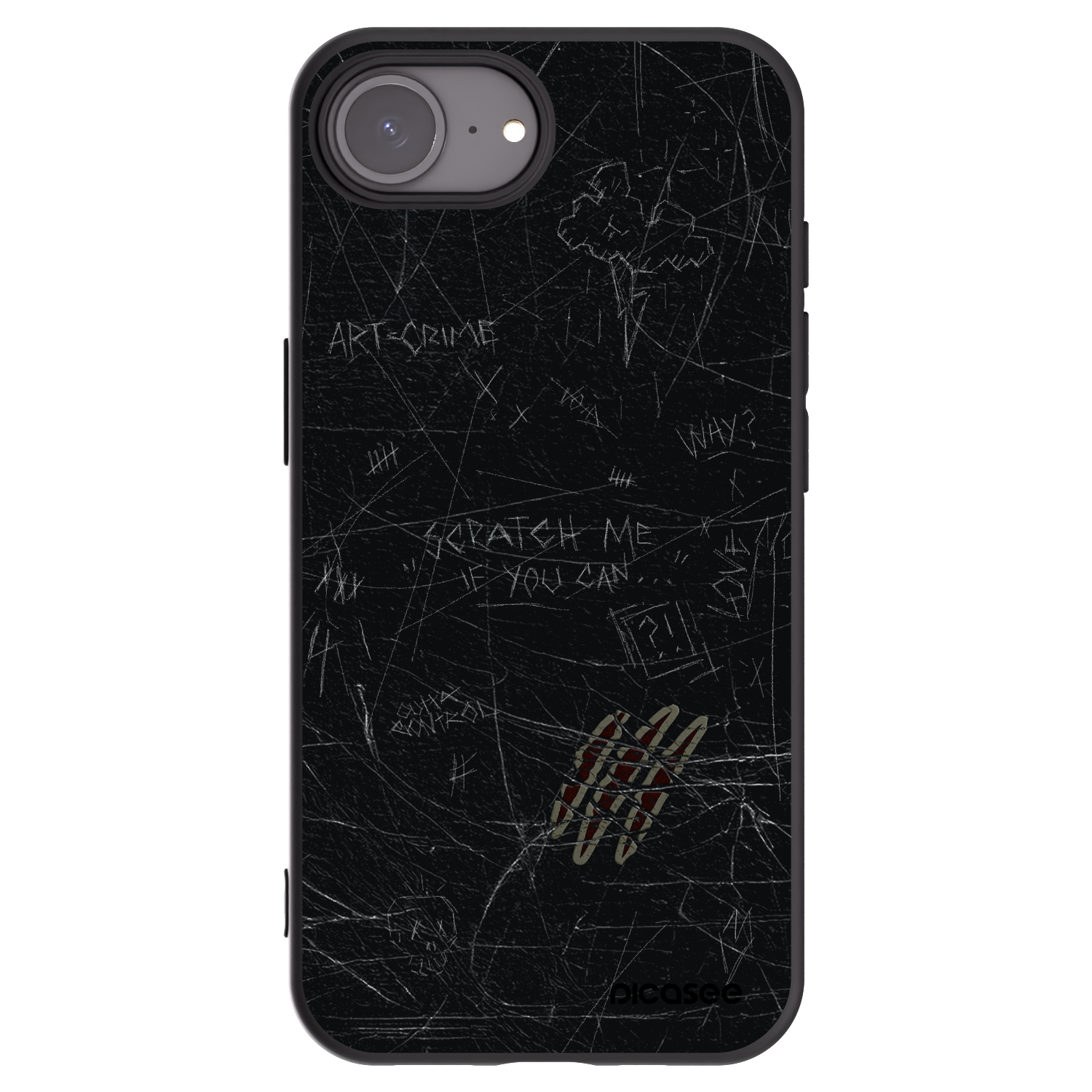 Picasee Μαύρη θήκη σιλικόνης για Apple iPhone 16e - SCRATCH