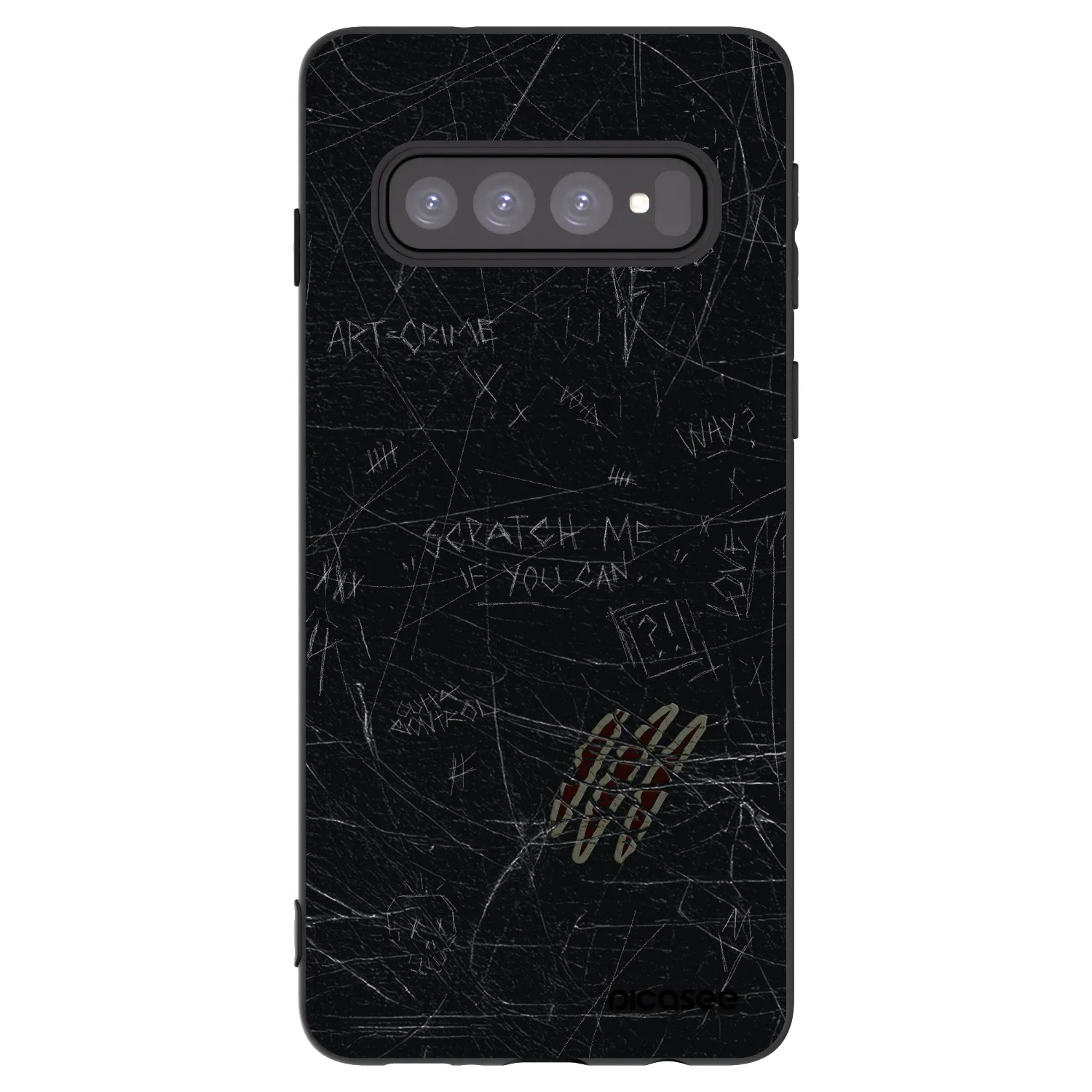 Picasee Μαύρη θήκη σιλικόνης για Samsung Galaxy S10 G973 - SCRATCH