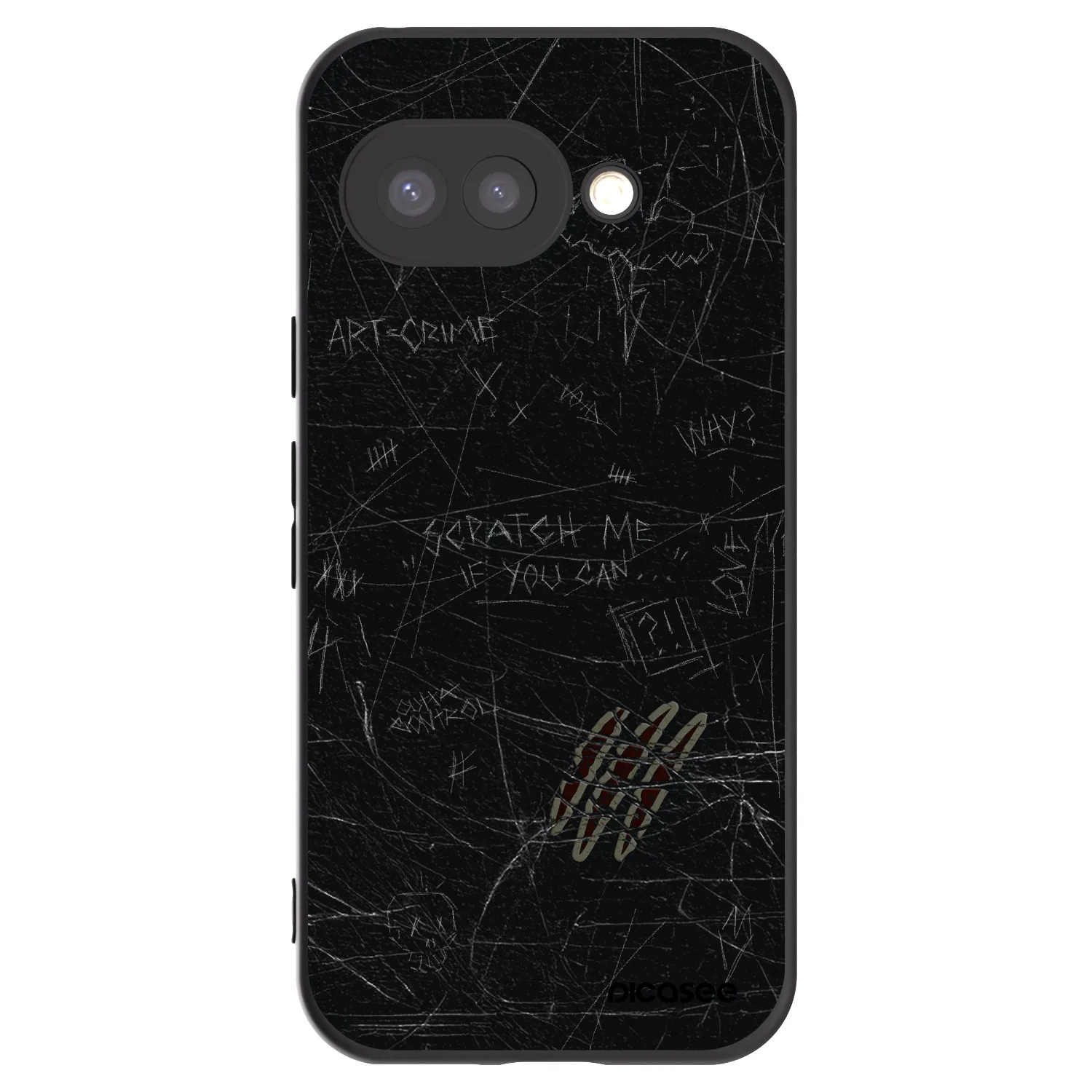 Picasee Μαύρη θήκη σιλικόνης για Google Pixel 9a - SCRATCH