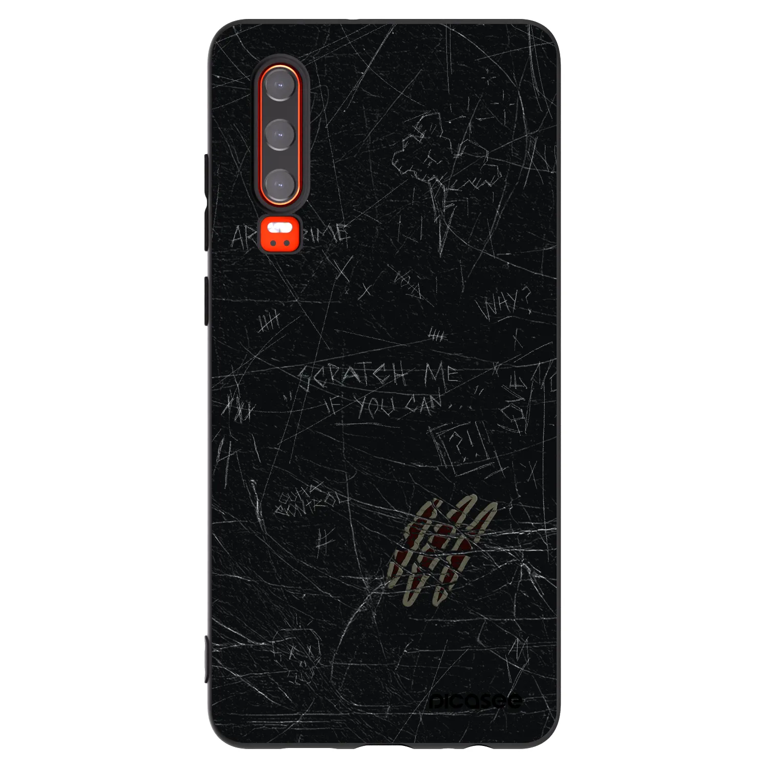 Picasee Μαύρη θήκη σιλικόνης για Huawei P30 - SCRATCH