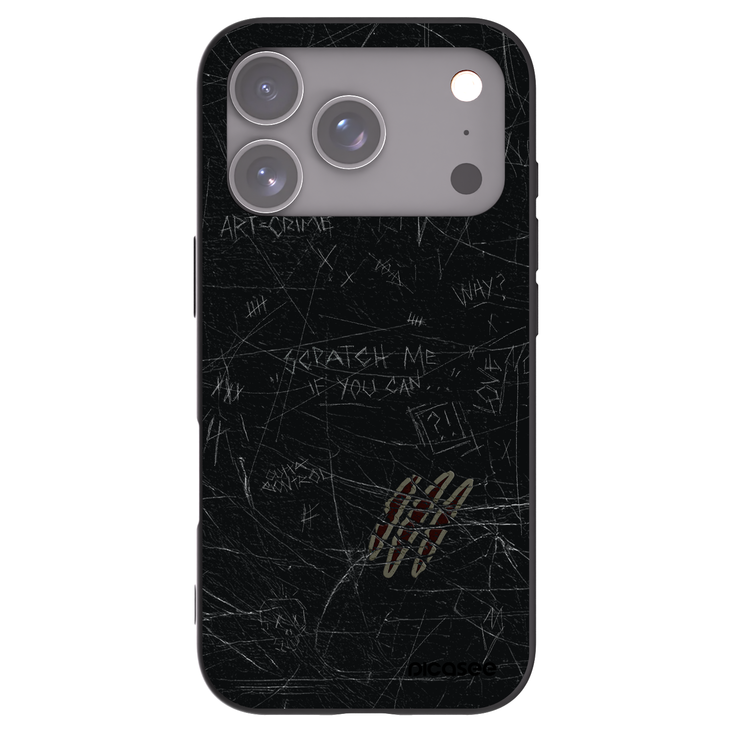 Picasee Μαύρη θήκη σιλικόνης για Apple iPhone 17 Pro - SCRATCH