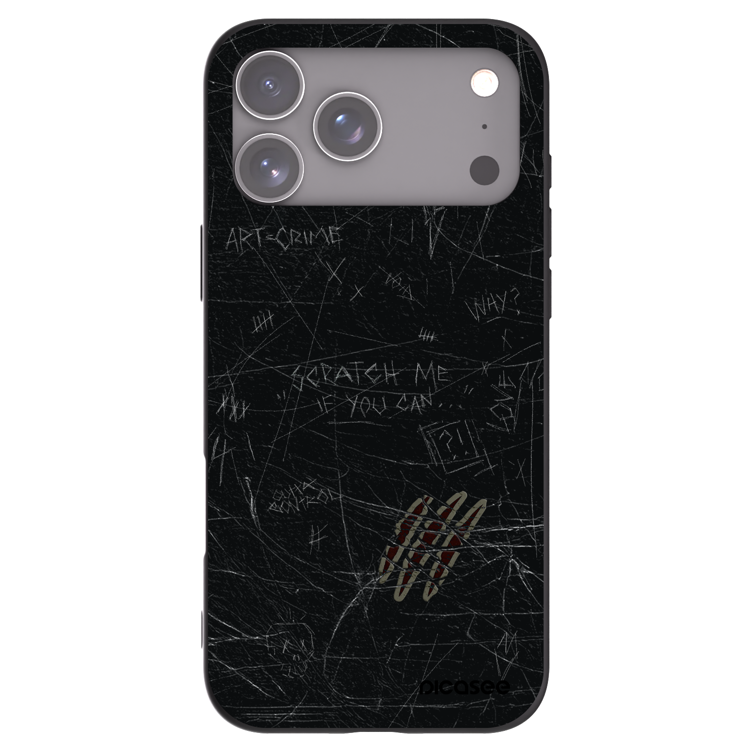 Picasee Μαύρη θήκη σιλικόνης για Apple iPhone 17 Pro Max - SCRATCH