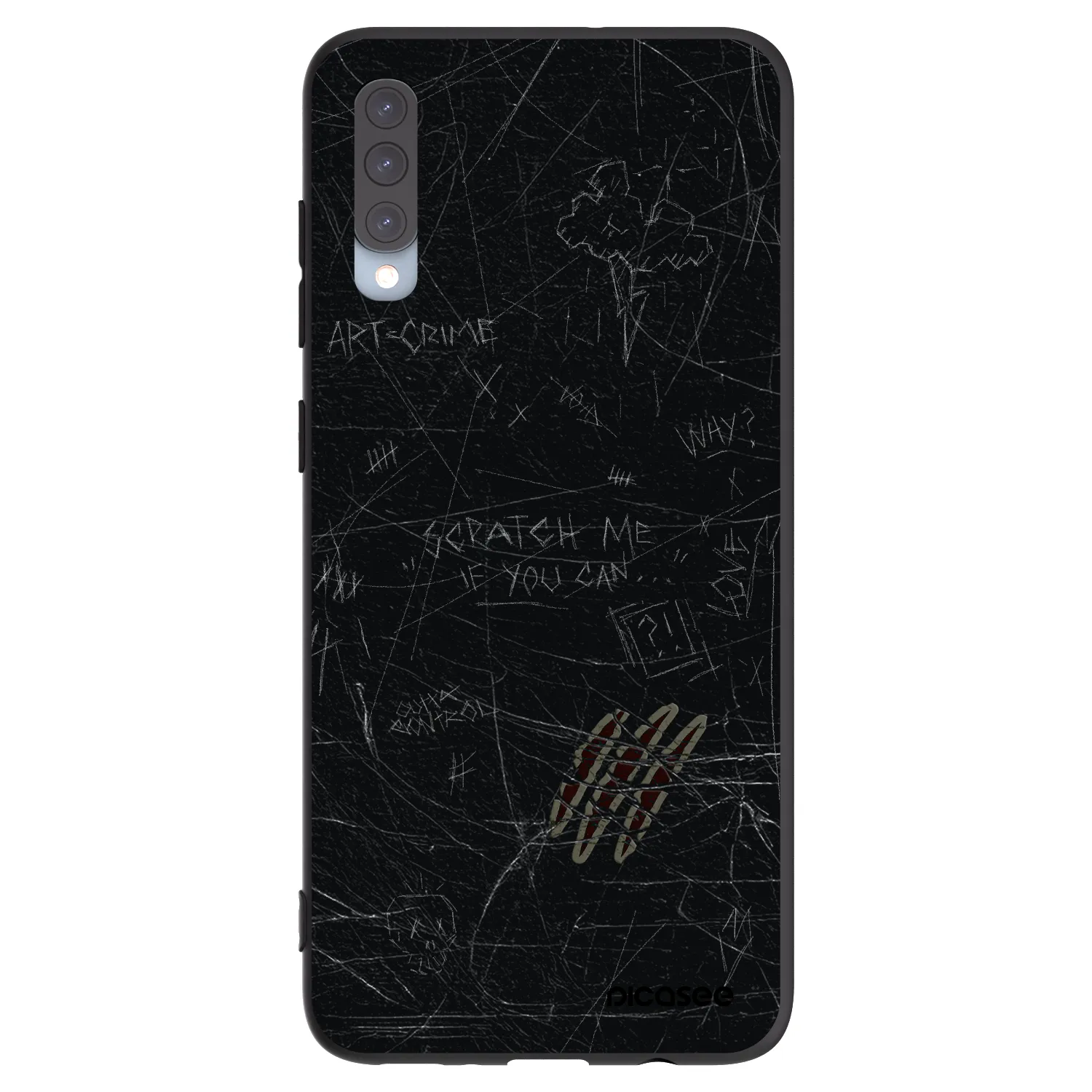 Picasee Μαύρη θήκη σιλικόνης για Samsung Galaxy A70 A705F - SCRATCH