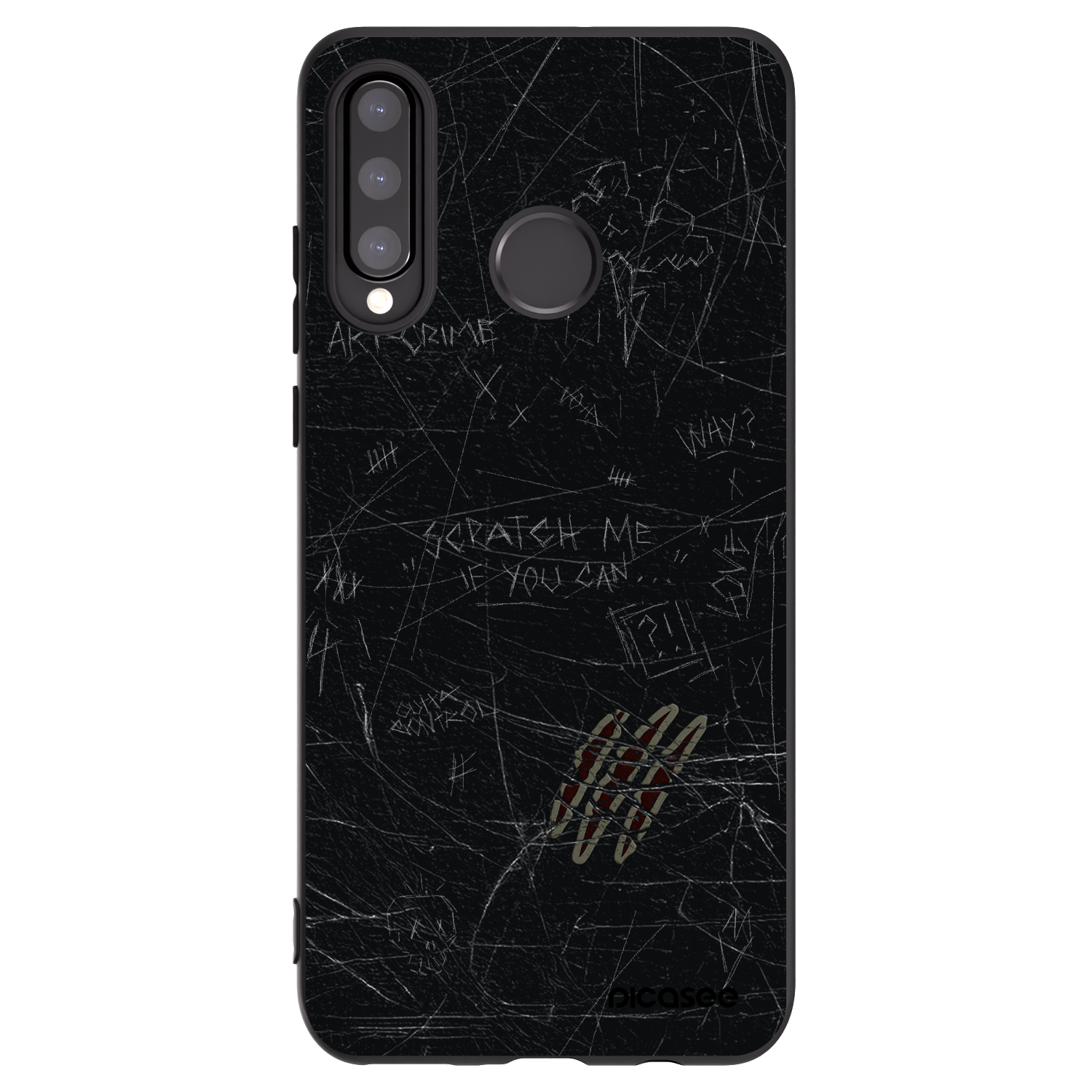 Picasee Μαύρη θήκη σιλικόνης για Huawei P30 Lite - SCRATCH
