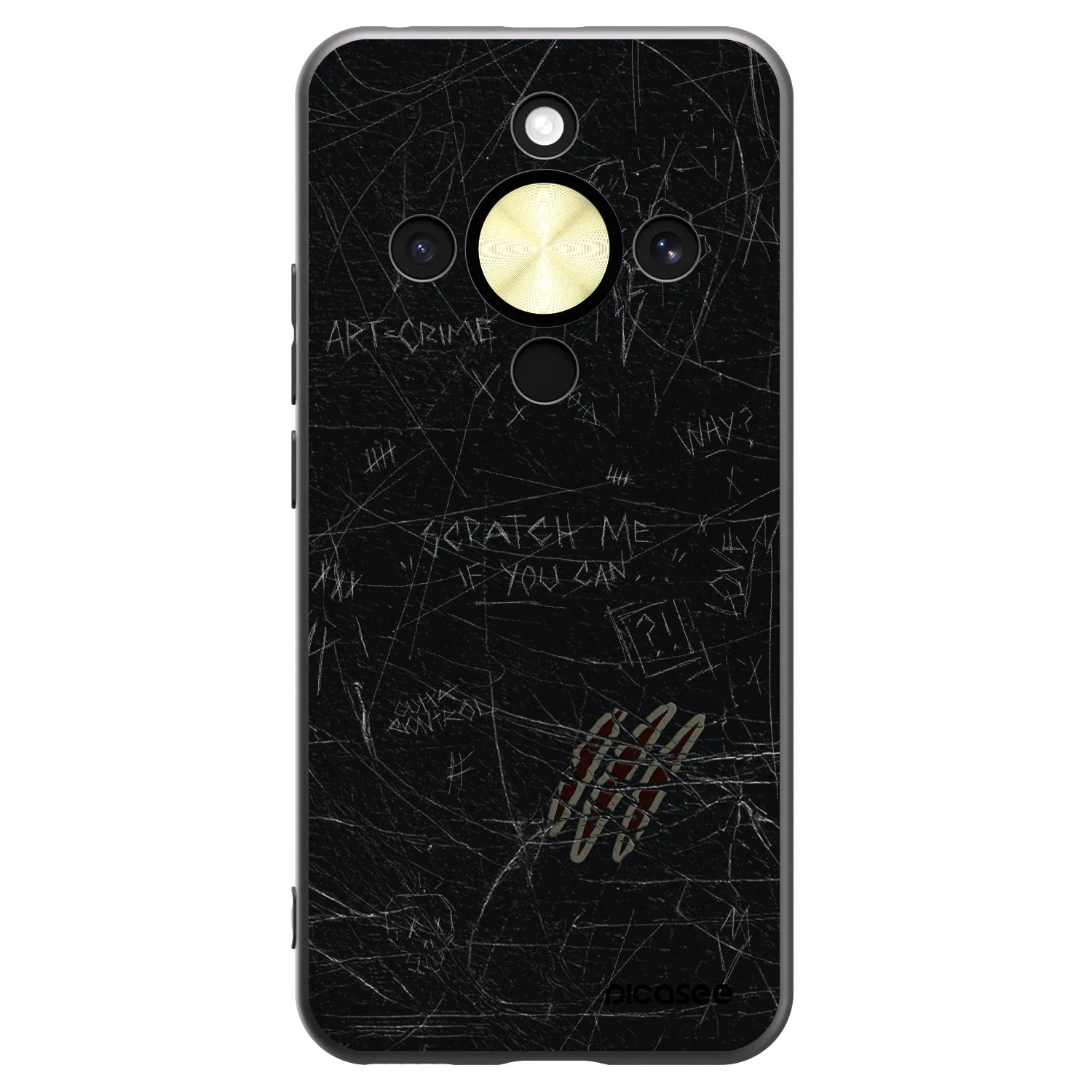 Picasee Μαύρη θήκη σιλικόνης για Honor Magic8 Lite 5G - SCRATCH