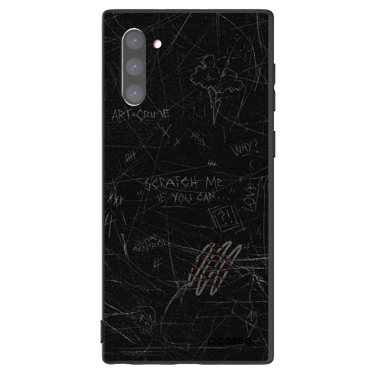Picasee Μαύρη θήκη σιλικόνης για Samsung Galaxy Note 10 N970F - SCRATCH