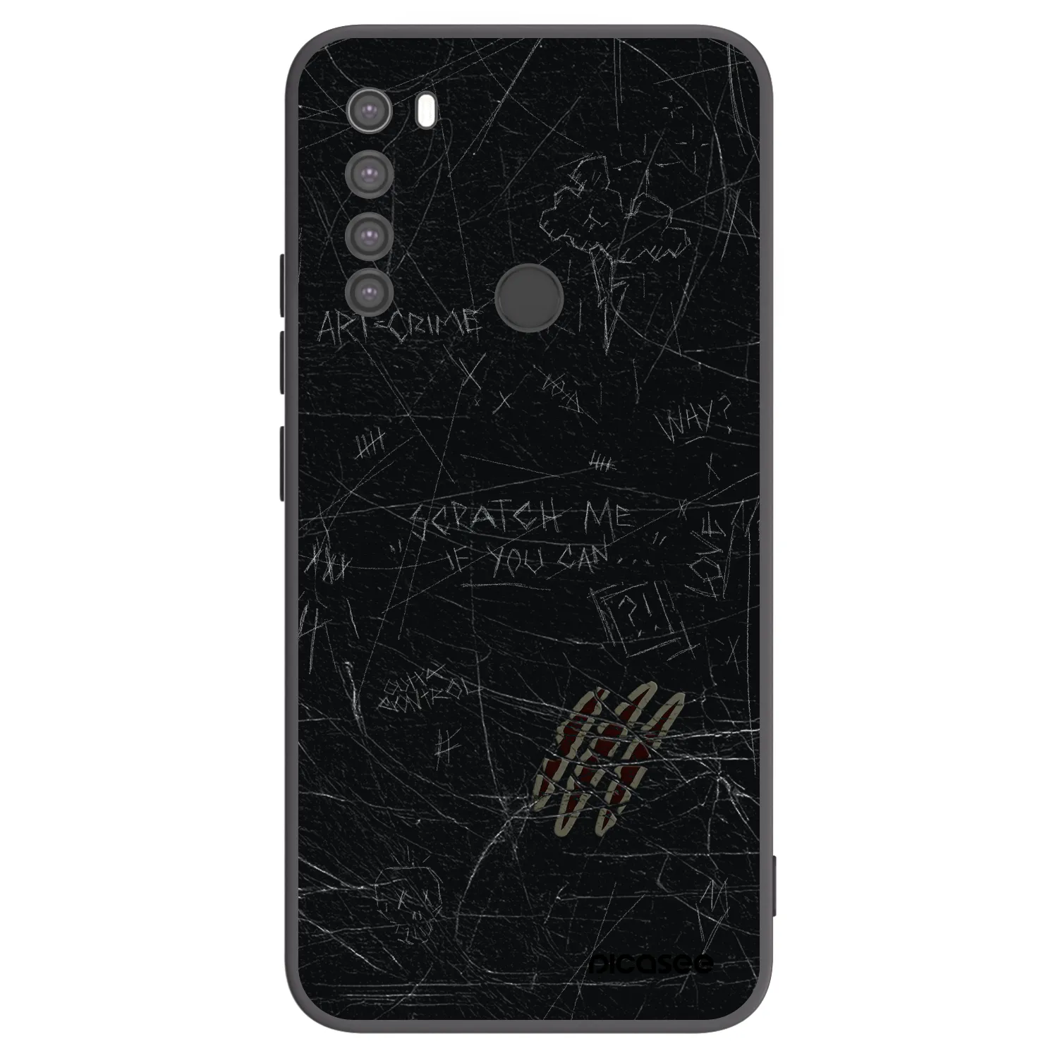 Picasee Μαύρη θήκη σιλικόνης για Xiaomi Redmi Note 8 - SCRATCH