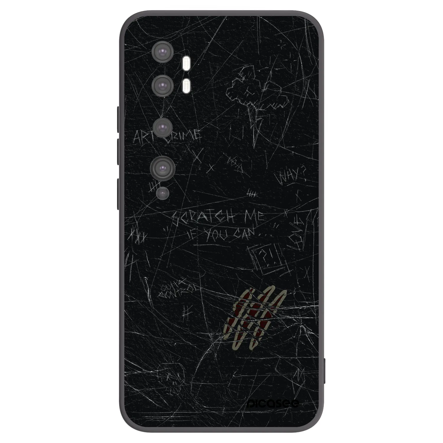 Picasee Μαύρη θήκη σιλικόνης για Xiaomi Mi Note 10 (Pro) - SCRATCH