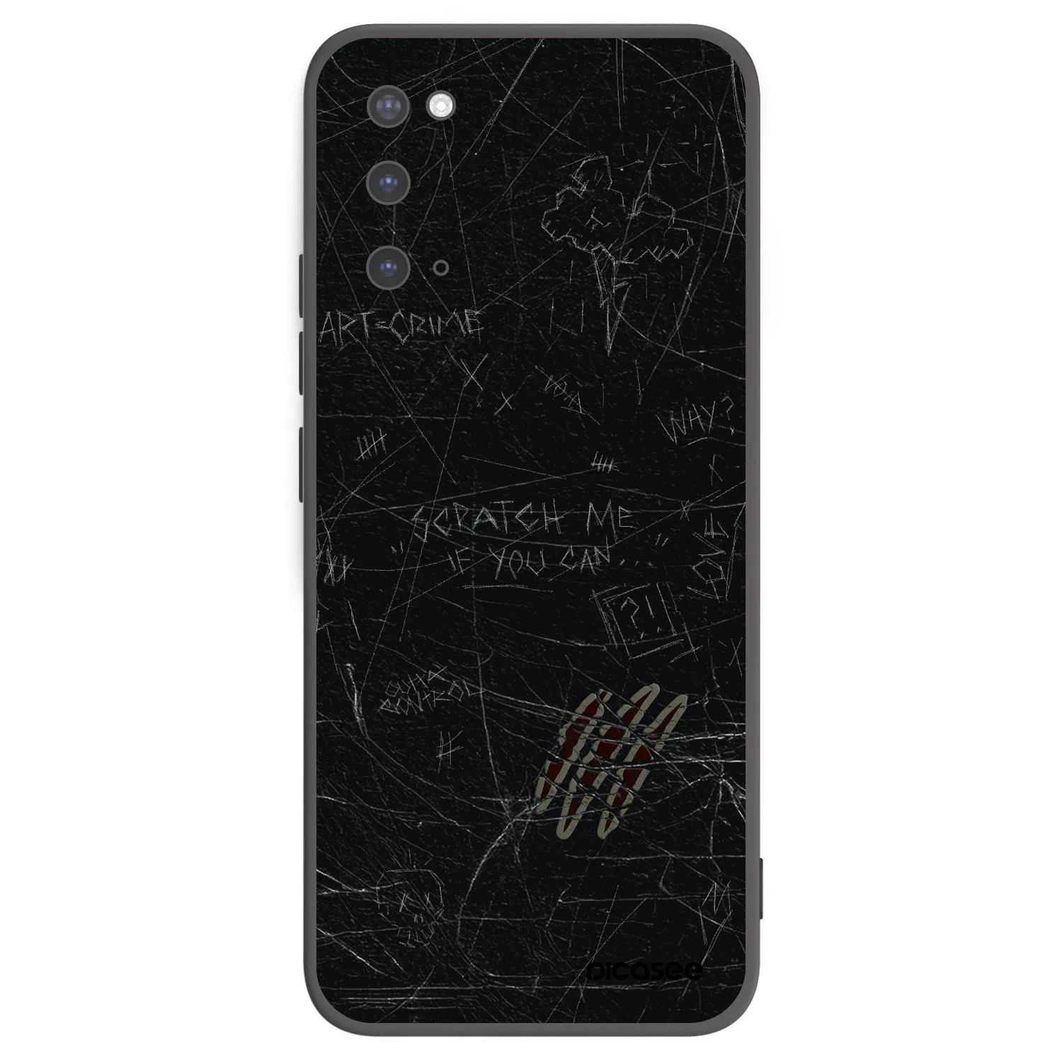 Picasee Μαύρη θήκη σιλικόνης για Samsung Galaxy S20 G980F - SCRATCH