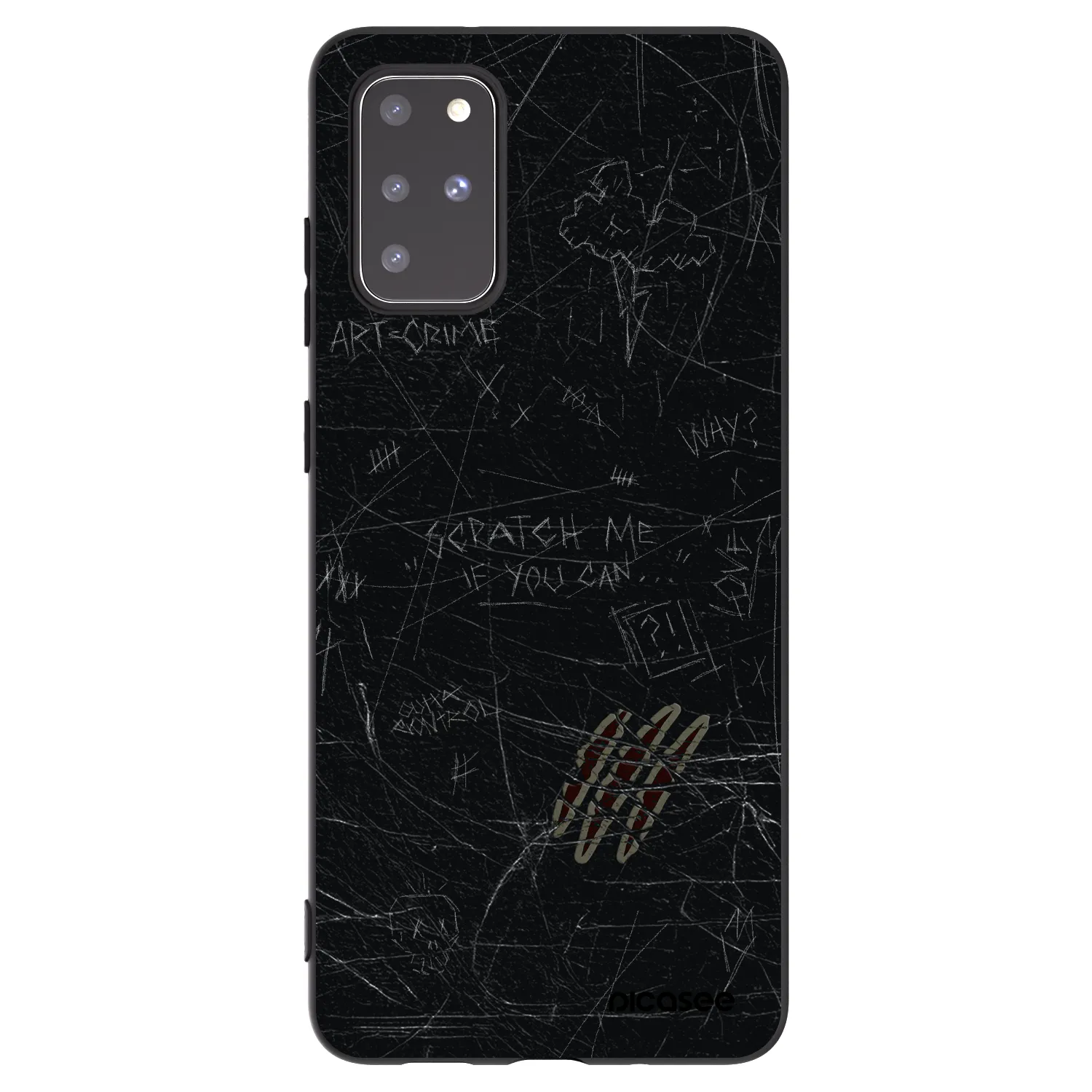 Picasee Μαύρη θήκη σιλικόνης για Samsung Galaxy S20+ G985F - SCRATCH