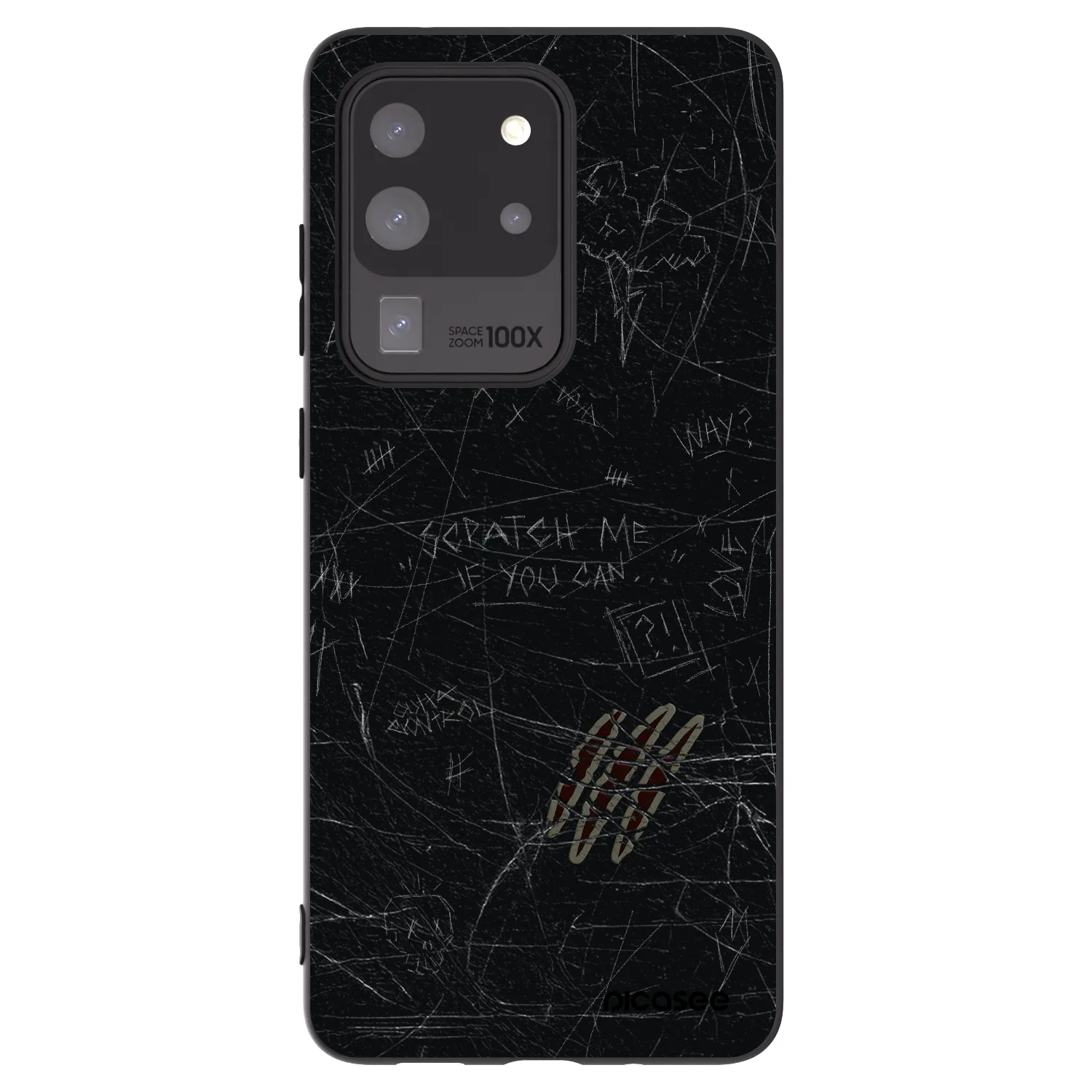 Picasee Μαύρη θήκη σιλικόνης για Samsung Galaxy S20 Ultra 5G G988F - SCRATCH