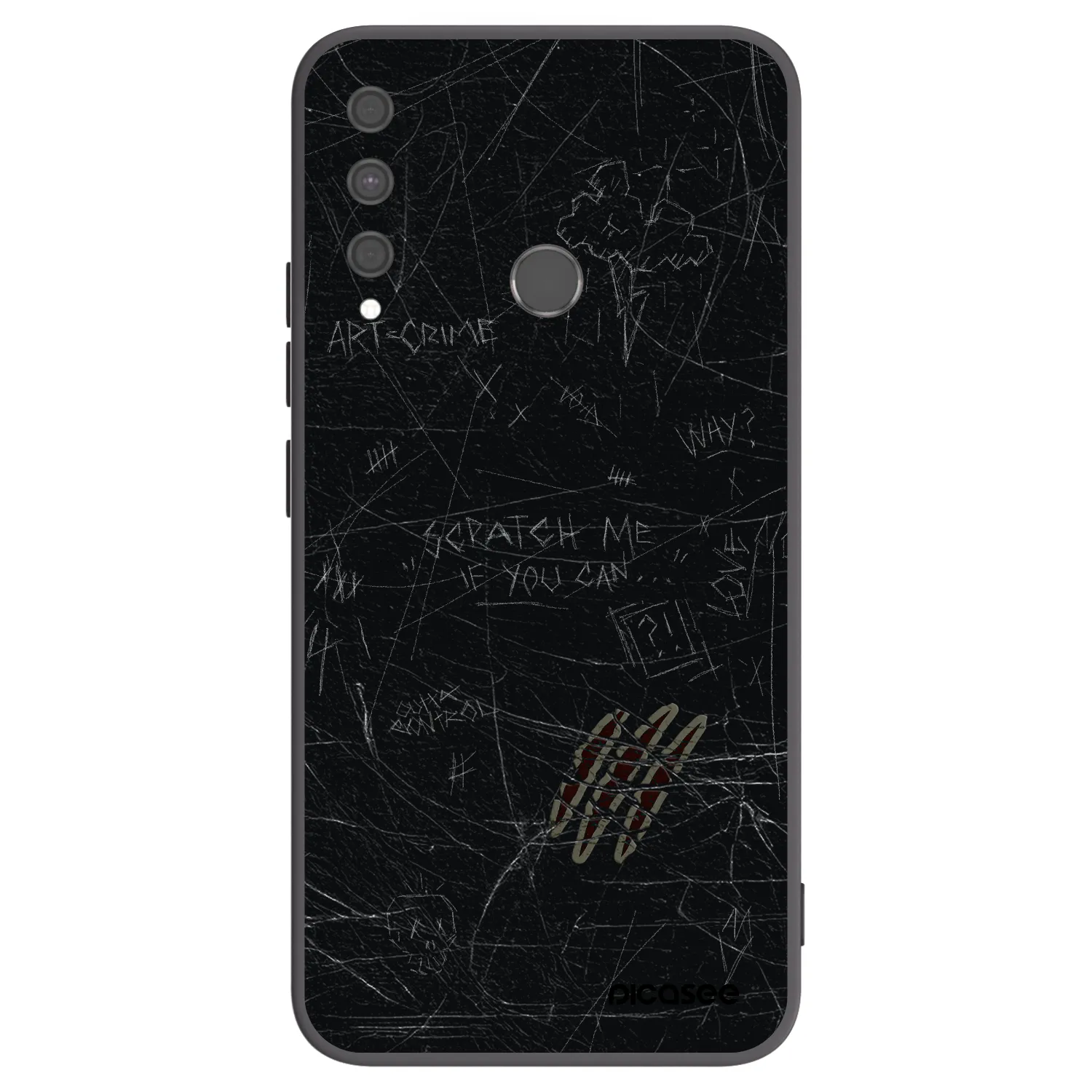 Picasee Μαύρη θήκη σιλικόνης για Huawei P40 Lite E - SCRATCH