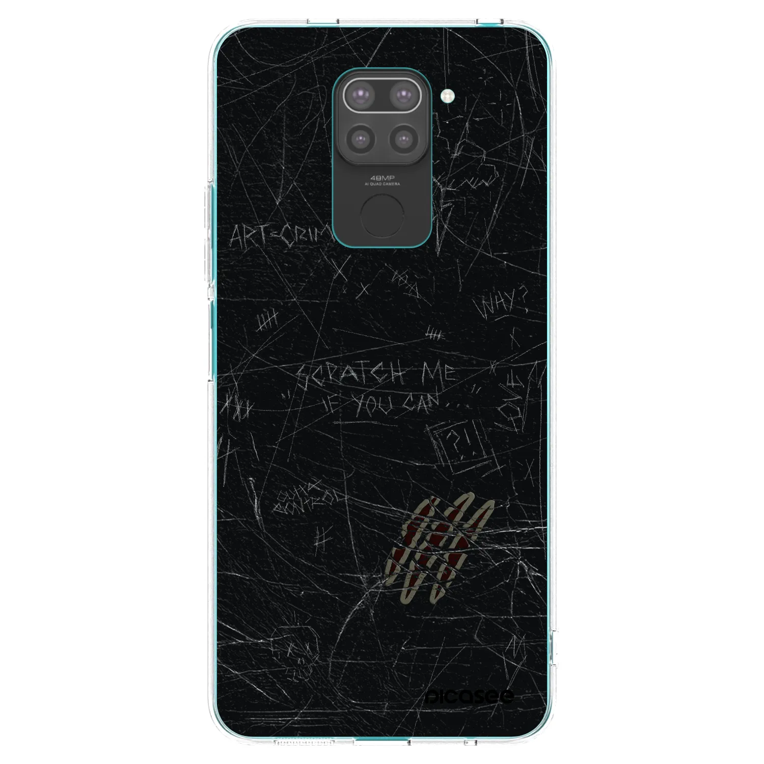 Picasee Μαύρη θήκη σιλικόνης για Xiaomi Redmi Note 9 - SCRATCH